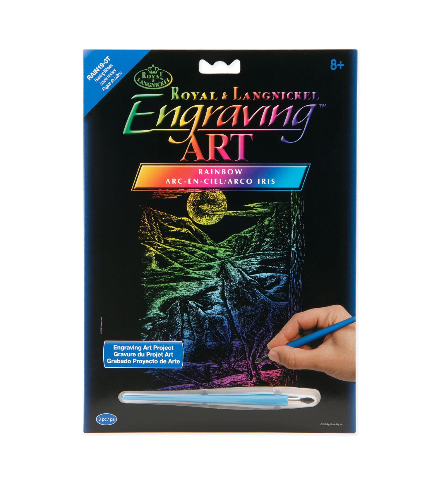 Royal Langnickel Rainbow Engraving Art: Howling Wolves - Unique DIY Craft Kit - Buy Online on SooperMarket.com
