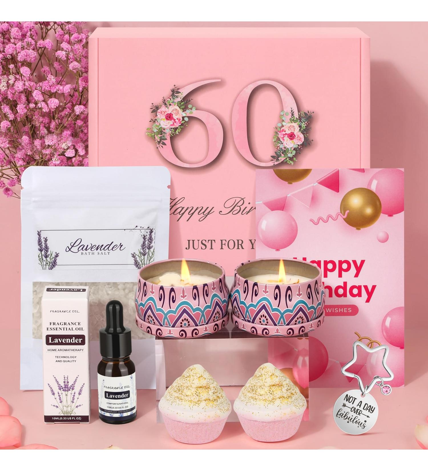Pampering 60th Birthday Gift Set for Women - Relaxation Spa Hamper for Mum, Sister, Friend - Self Care Bath & Body Presents - Buy Online on SooperMarket.com