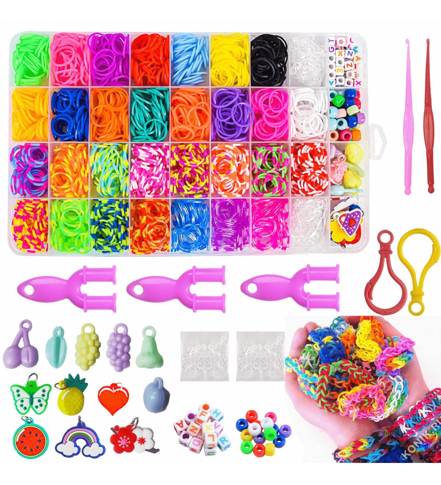 Yowamho 1581+ Loom Bands Kit: 30 Variety Colors Rubber Band Bracelet DIY Crafting Gift for Kids Boys & Girls - 1400 Bands Included - Buy Online on SooperMarket.com