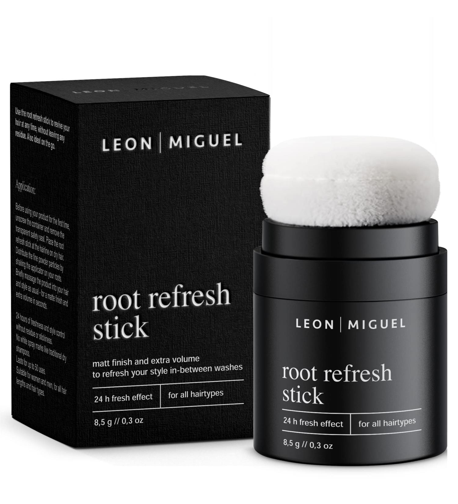 Leon Miguel Vegan Dry Shampoo Powder - Handbag Format for Volume & Freshness | 24h Root Refresh Stick - Buy Online on SooperMarket.com