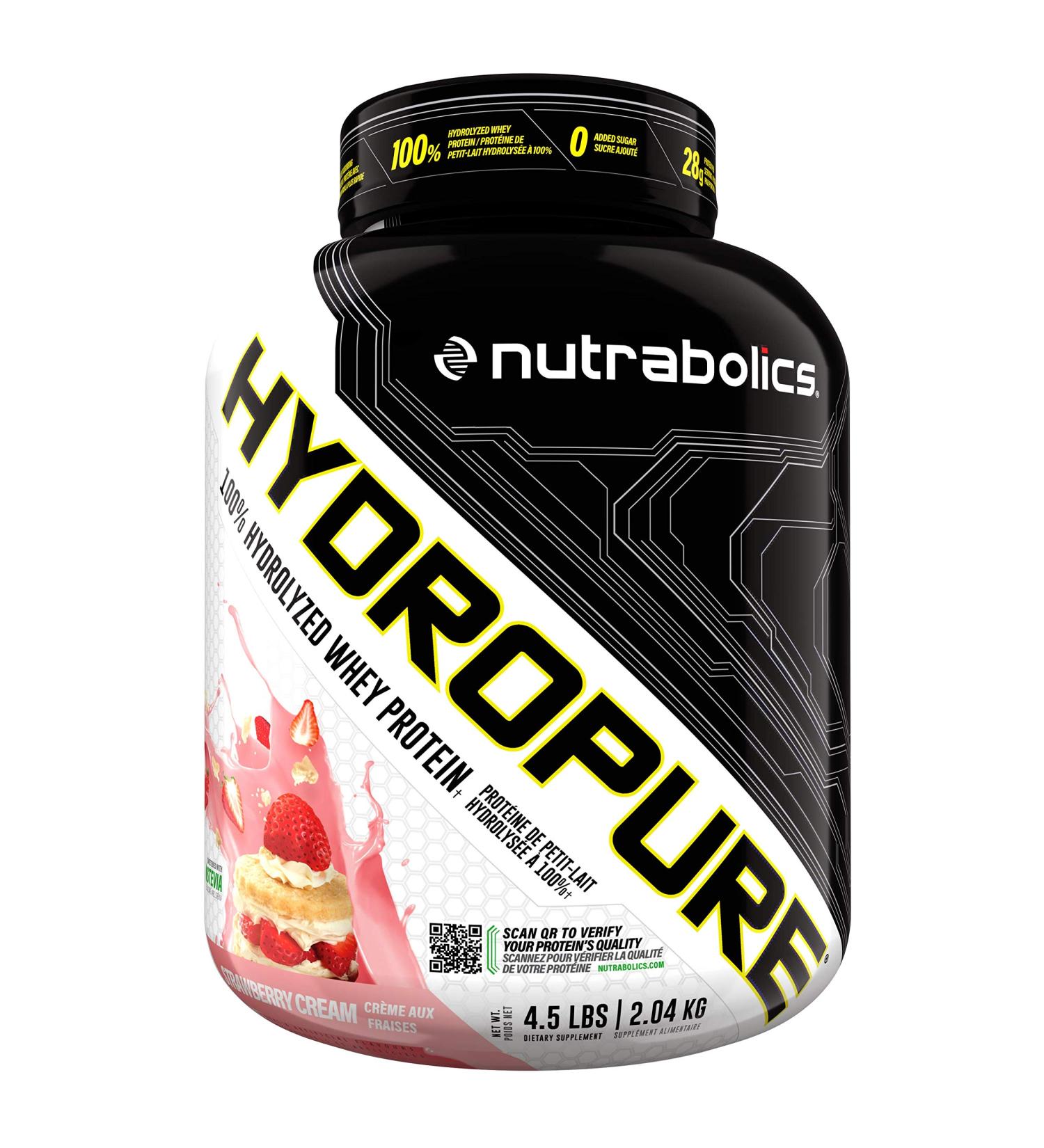 Nutrabolics Hydropure 100% Hydrolyzed Whey Protein Powder Strawberry Cream 4.5 Pound Strawberry Cream 2.01 kg (Pack of 1) - Buy Online on SooperMarket.com
