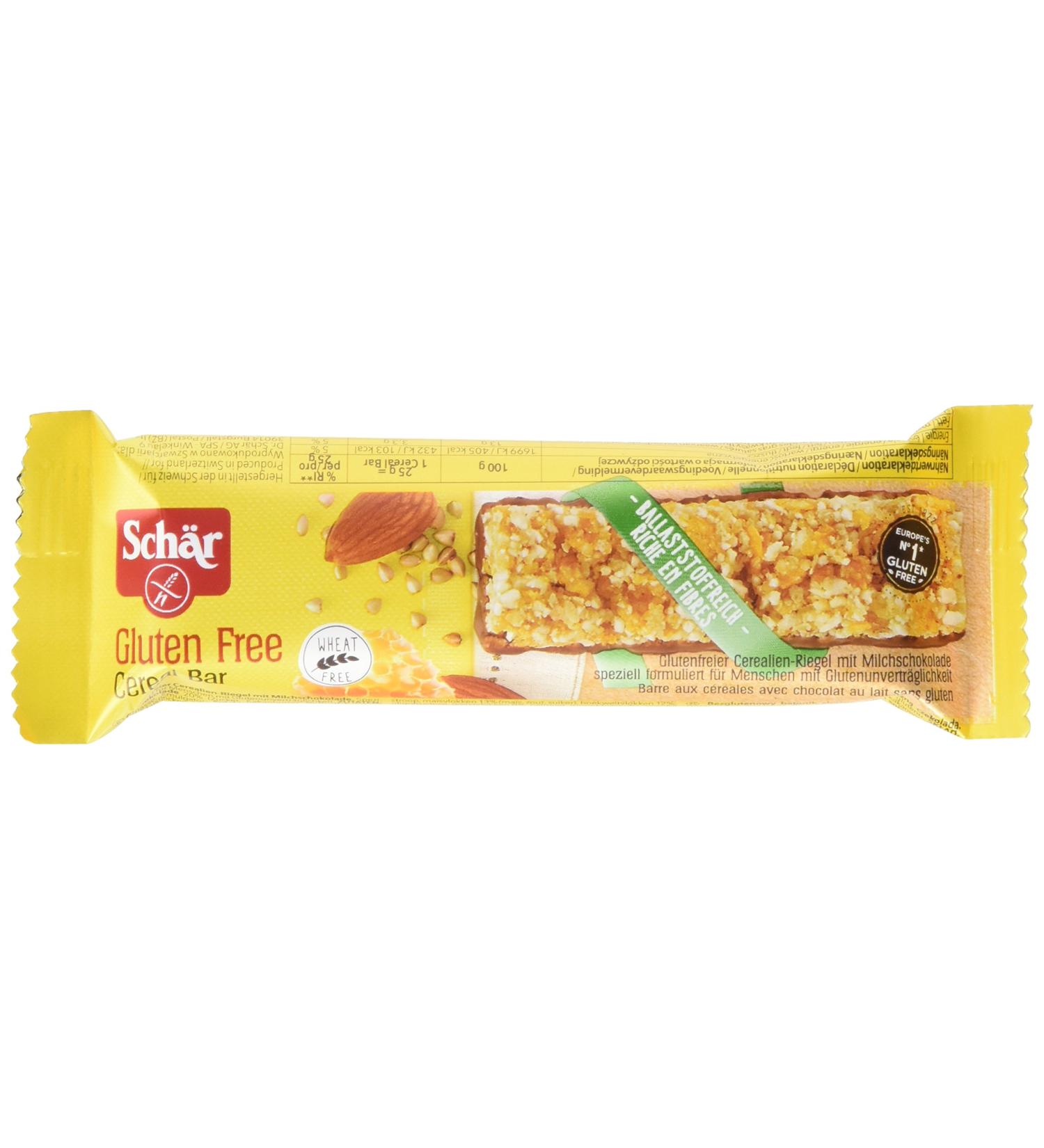 Buy Sch r Gluten-Free Cereal Bar 25g - Pack of 25 | Healthy Snack | International Shipping - Buy Online on SooperMarket.com