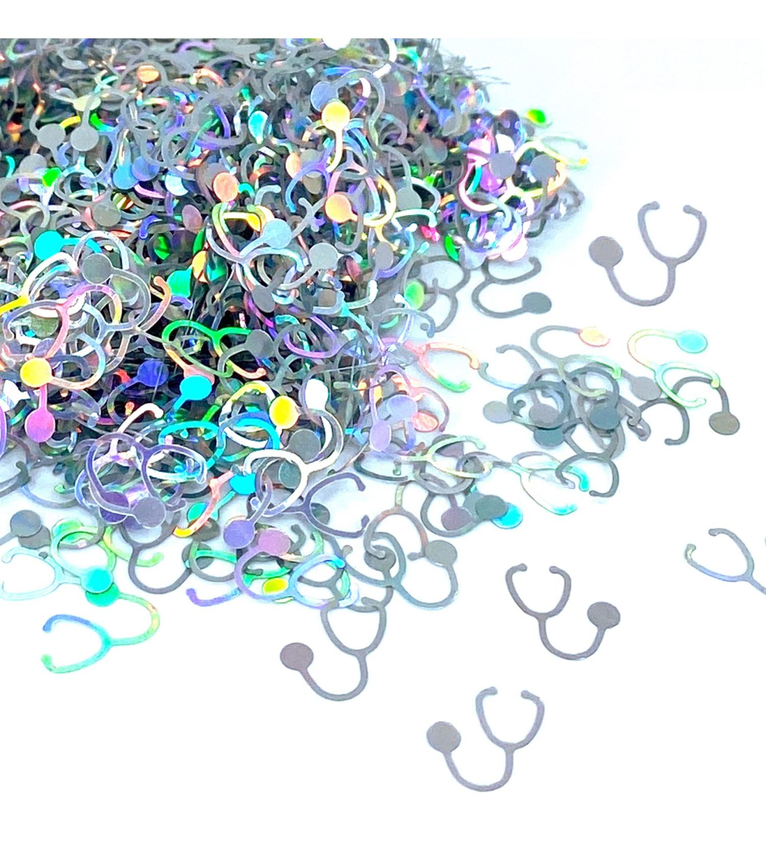 Stethoscope Shape Glitter Stethoscope Shape Hospital Glitter for Nails Glitter for Tumblers Glitter Shapes for tumblers Glitter Shape Confetti (1oz)