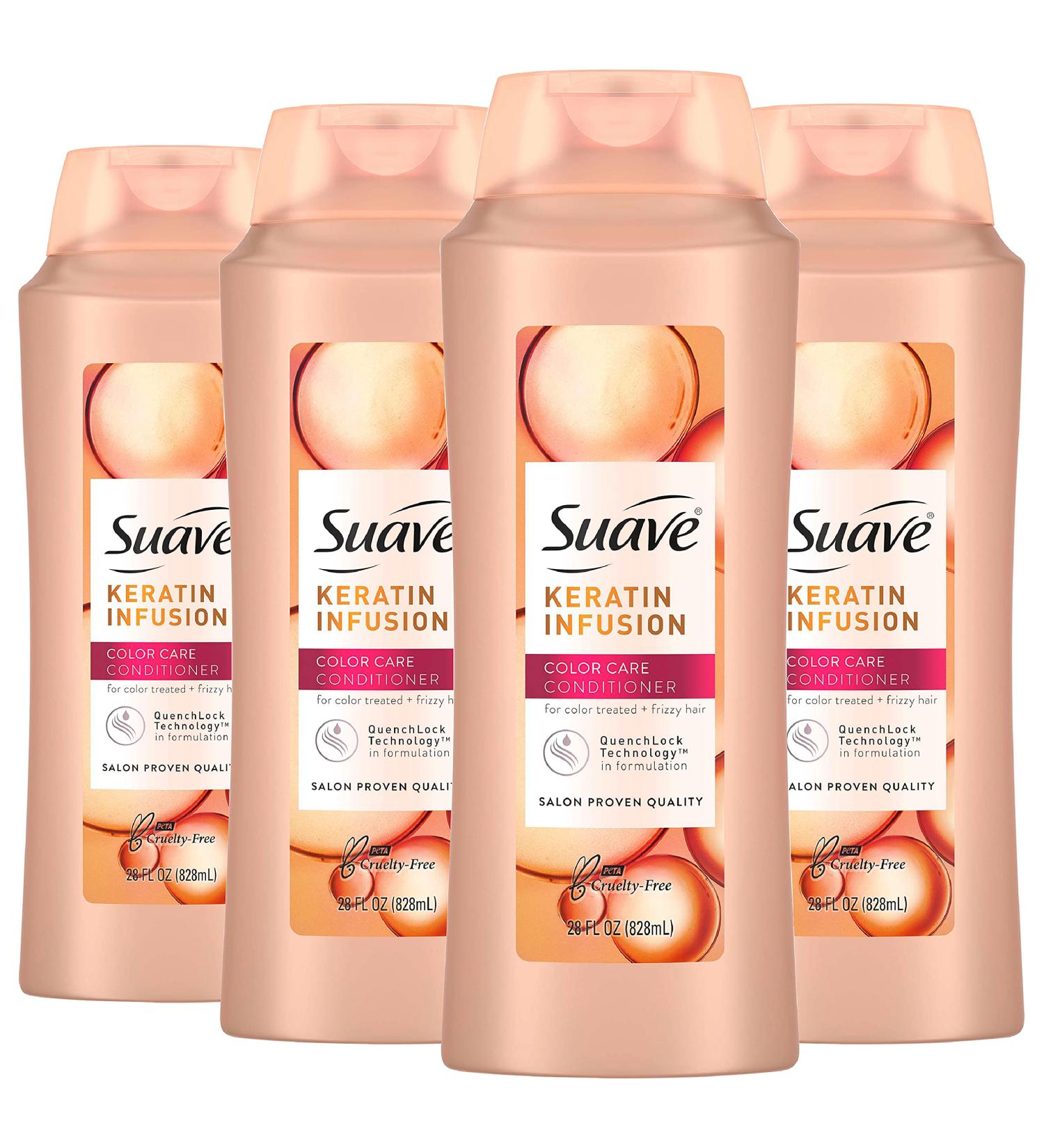Suave Professionals Color Care Conditioner 28 oz - Pack of 4 | Keratin Infused | Frizz Control | Color-Treated Hair - Buy Online on SooperMarket.com