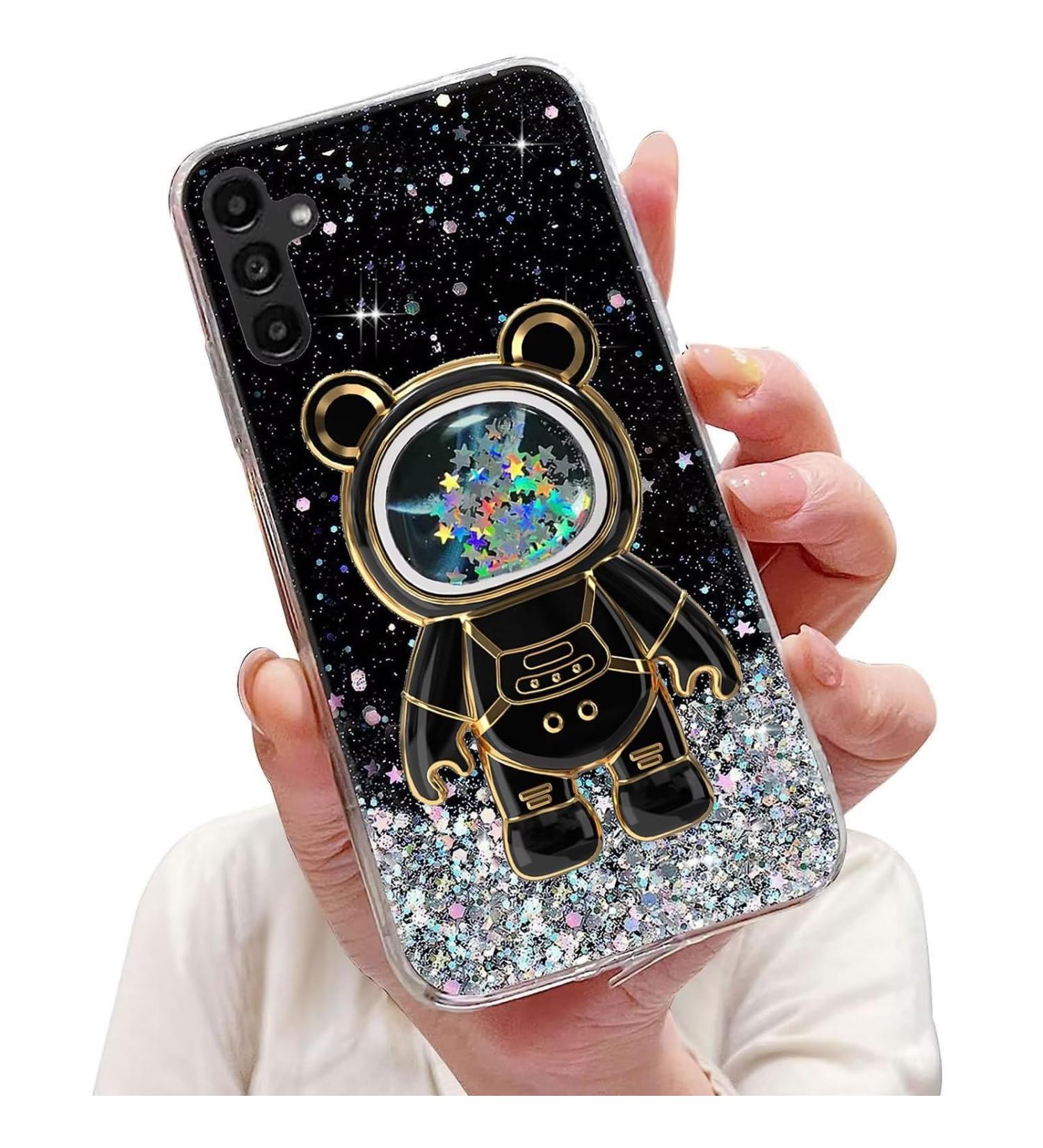 Tivenfezk Nadoli Samsung Galaxy A24/A25 5G Case - Glitter Astronaut Stand Shell Soft Silicone Bling Cover for Black 4G/5G - Buy Online on SooperMarket.com
