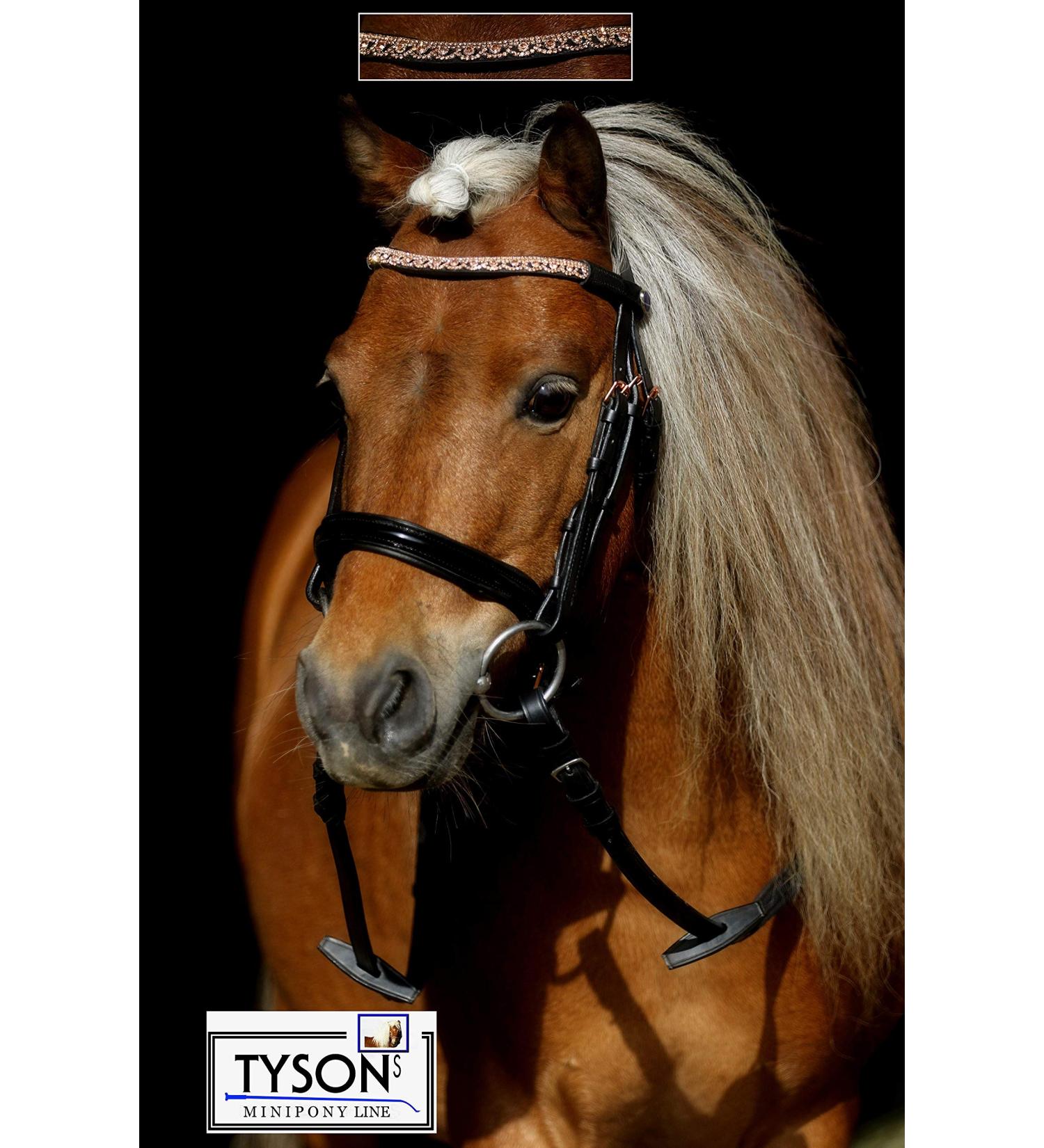 Buy Tysons Breeches Bridle in Rose Gold | Mini Shetty Riding Bridle with Leather Glitter Rhinestones + Reins - International Shipping Available - Buy Online on SooperMarket.com