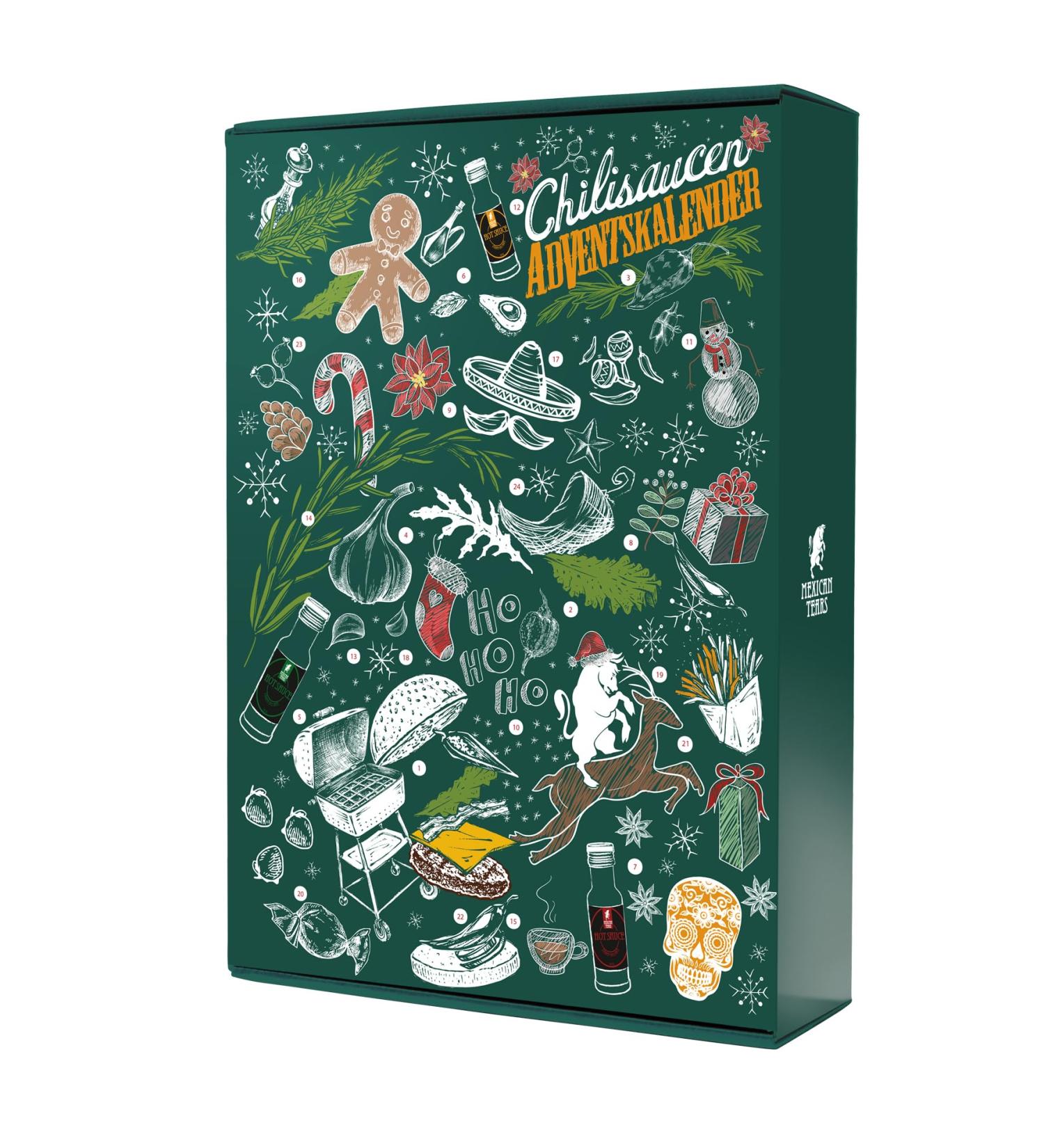 Mexican Tears Sharp Sauce Advent Calendar | 24 Unique Chili Sauces in Glass Bottles | Limited Edition 20ml Collection - Buy Online on SooperMarket.com