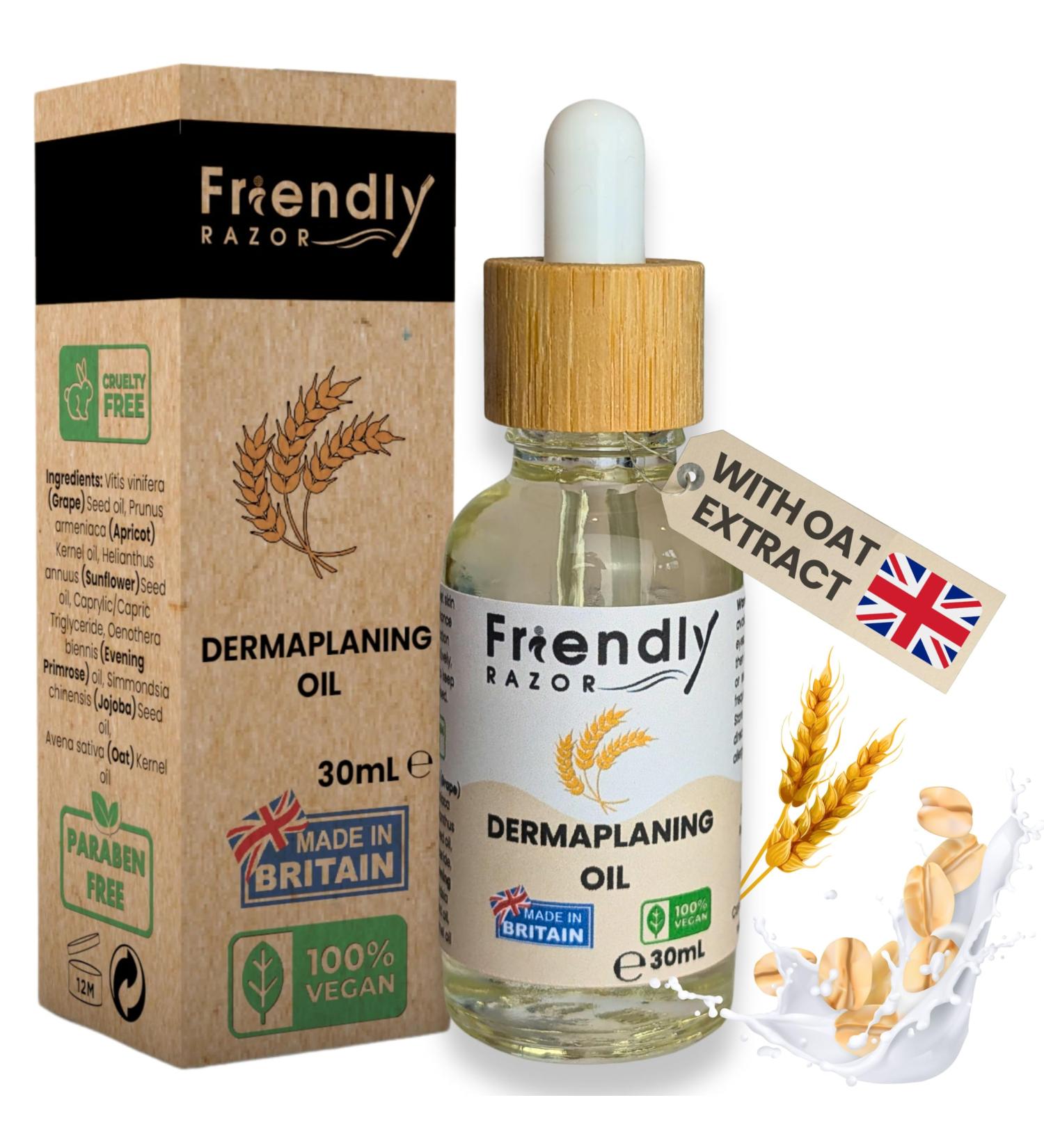 Dermaplaning Oil - With Oatmeal Primrose Apricot Kernel Jojoba and Grapeseed Extracts | For Pre and post shave | 30ml Bottle | Face Oil | Facial Oil | Shave Oil | Oil Women | Facial Oils for Women - Buy Online on SooperMarket.com