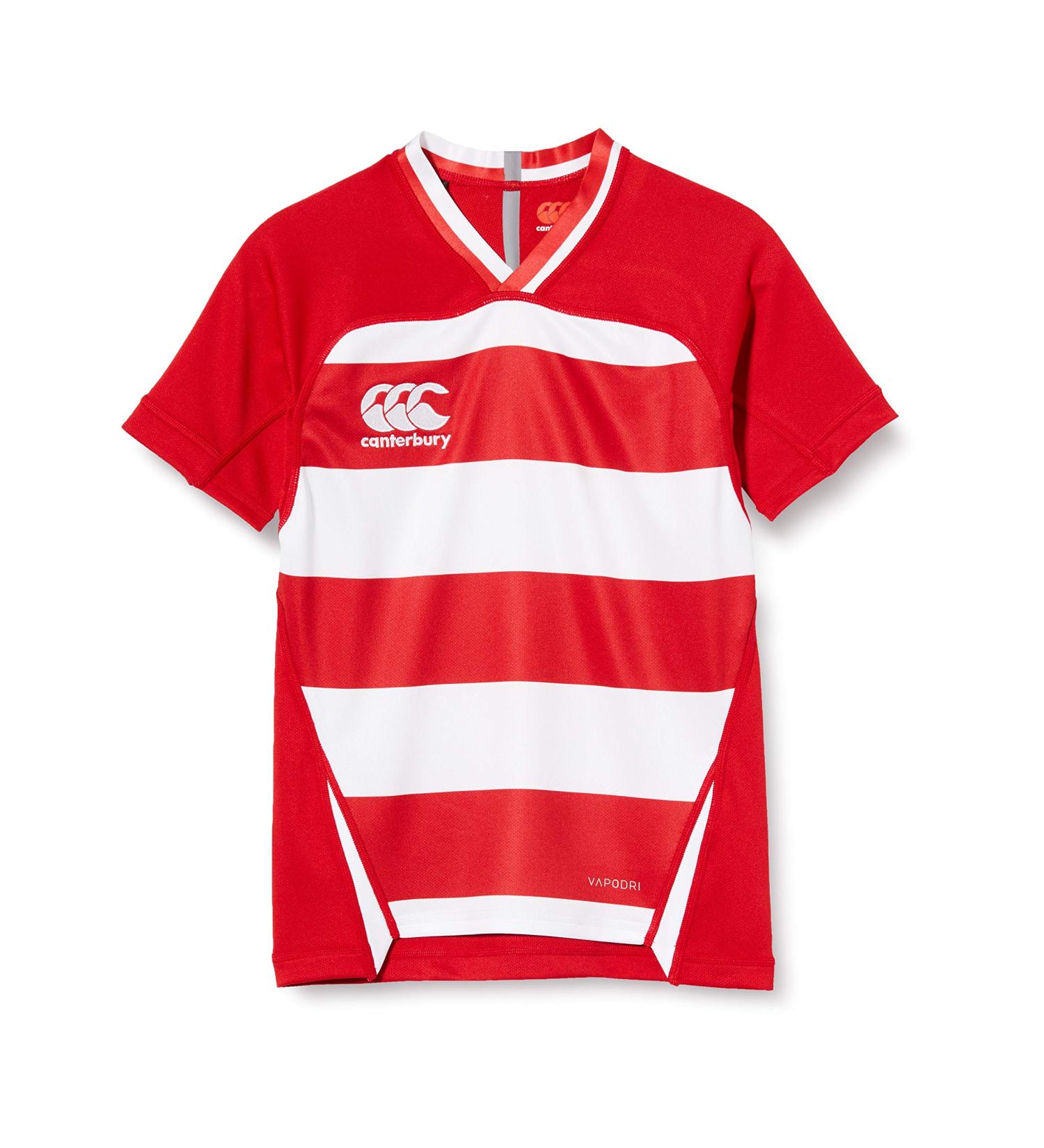 Buy Canterbury Boys Vapodri Evader Hooped Rugby Jersey 12 (L) - Red Flag Red | International Shipping Available - Buy Online on SooperMarket.com