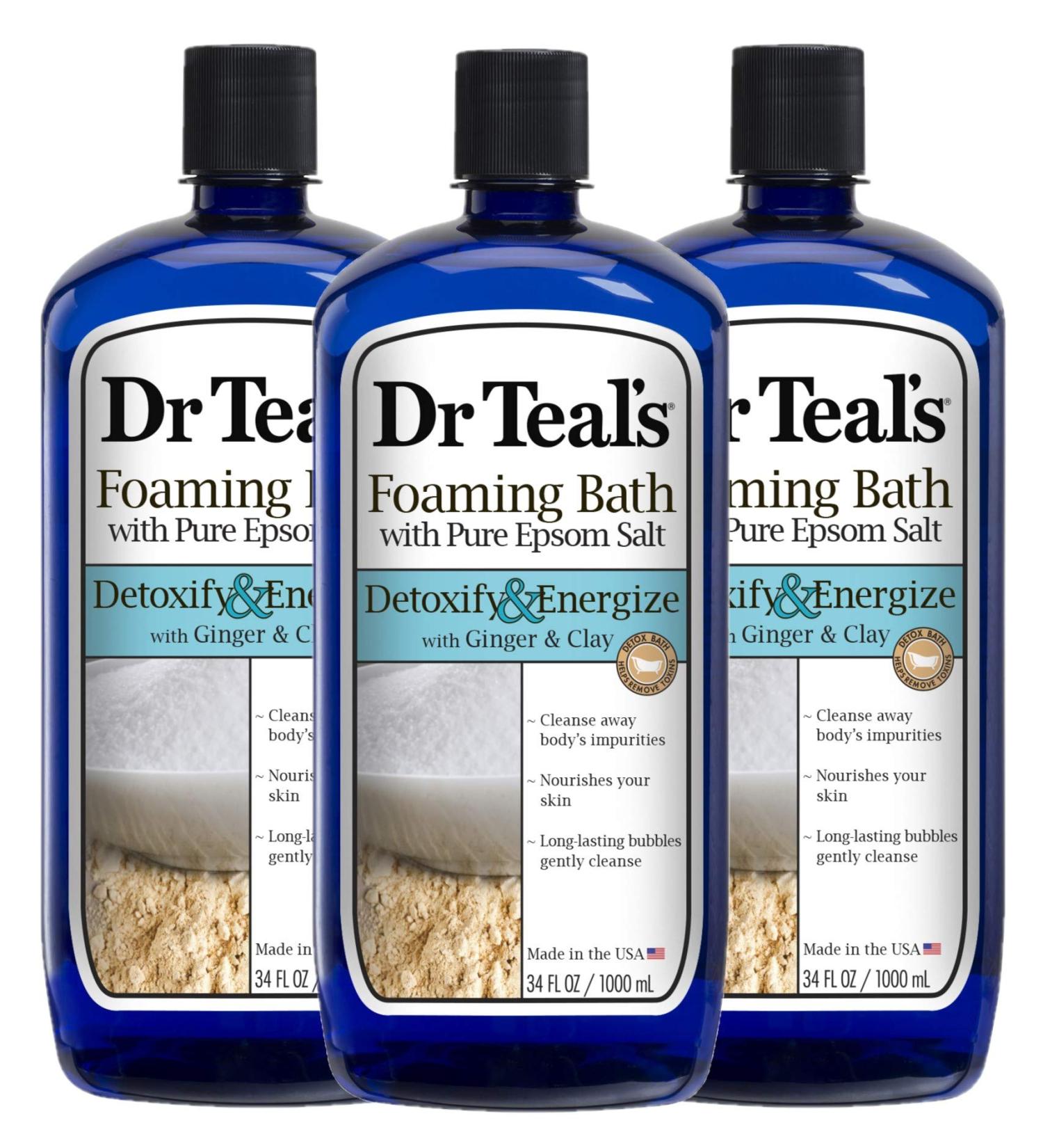 Dr Teal's Ginger & Clay Foaming Bath 3-Pack - 102 Fl Oz Total - Buy Online on SooperMarket.com
