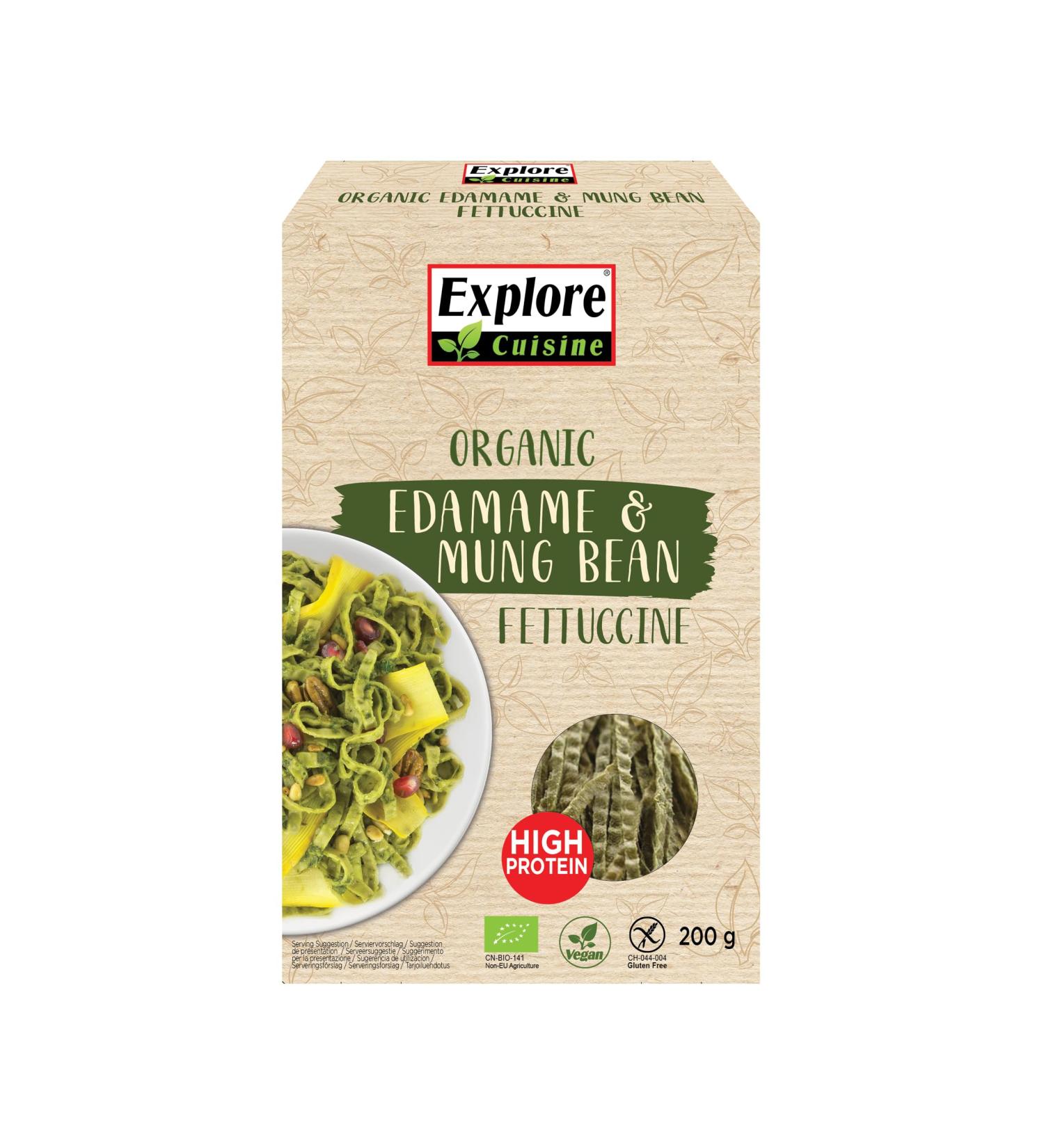 Explore Cuisine Bio Fettuccine - Gluten-Free Edamame & Mung Bean Pasta Vegan Low-Carb 200g Pack - Buy Online on SooperMarket.com