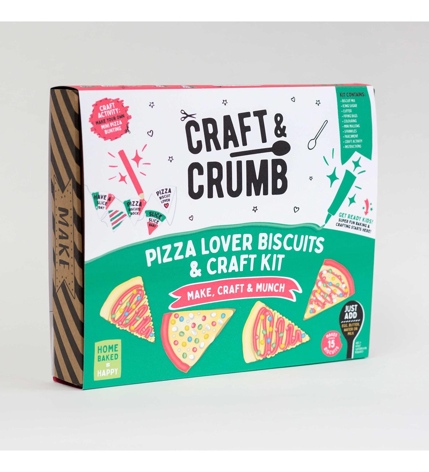 Craft & Crumb Pizza Biscuit Baking Kit | Fun Summer Activity for Kids, Teens & Adults | Pre-Measured Mix, Icing, Cutter & Decorations - Buy Online on SooperMarket.com