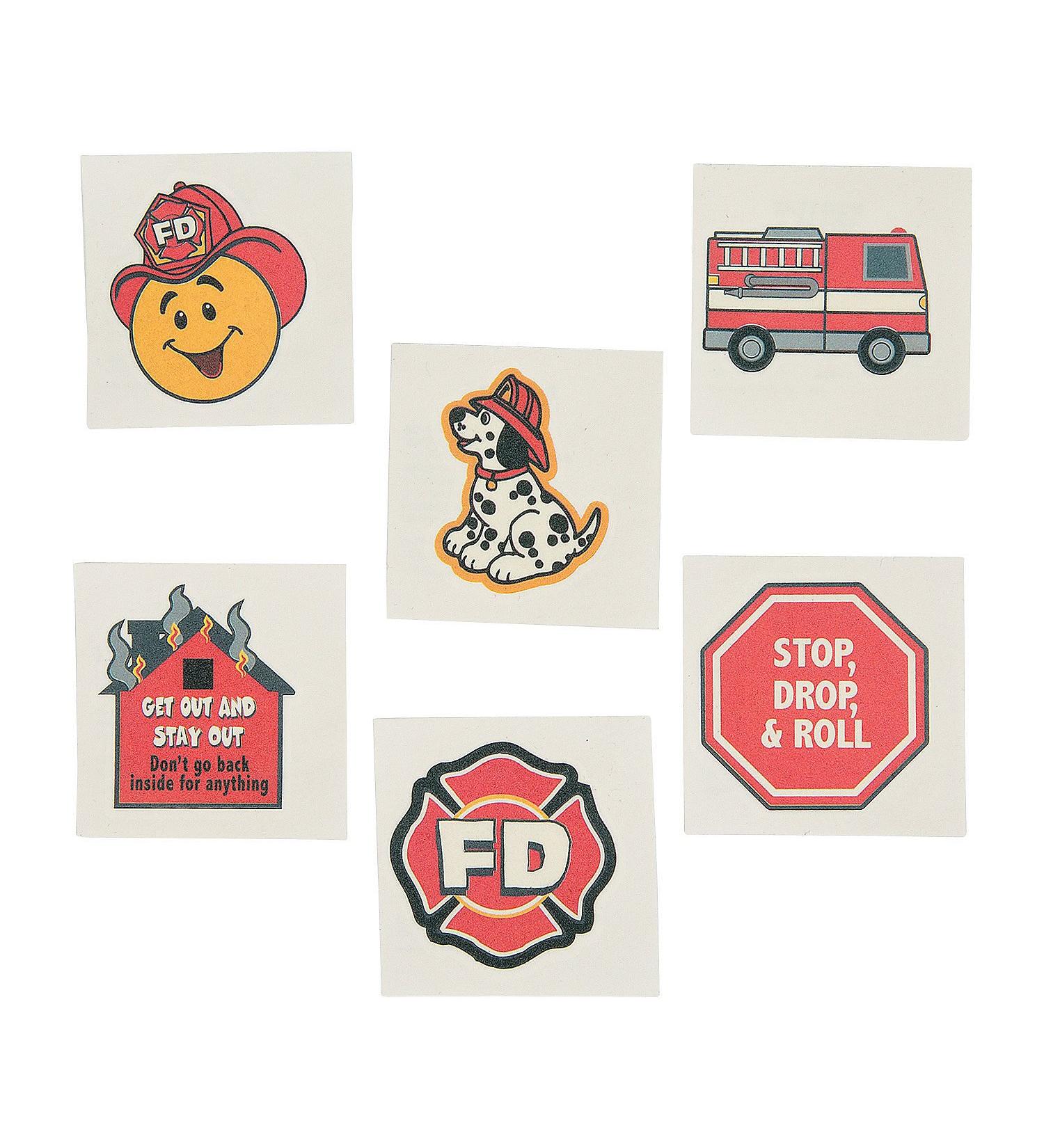 FIRE SAFETY TEMPORARY TATTOOS - Apparel Accessories - 72 Pieces