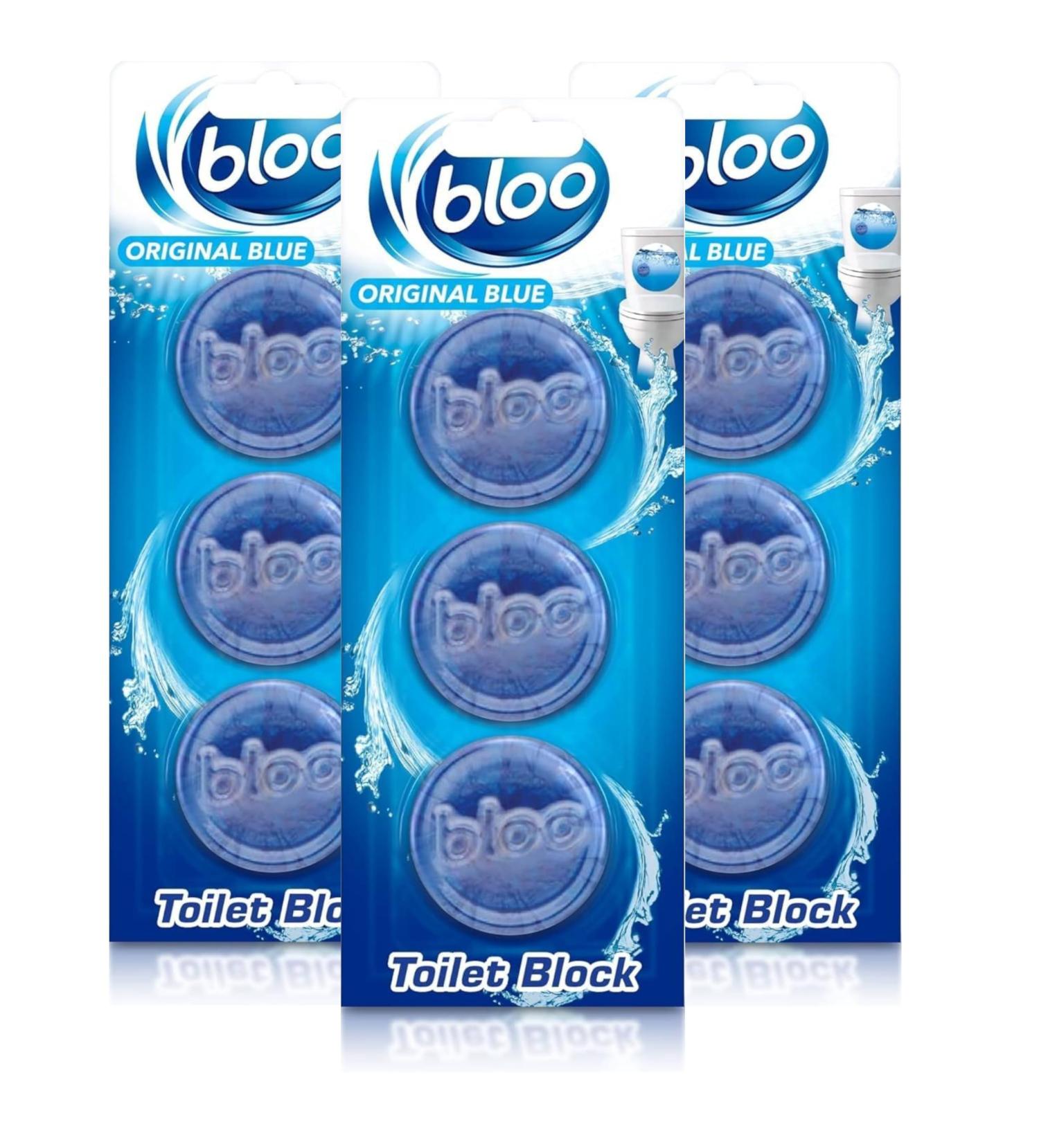Bloo Toilet Cistern Blocks Original - Long Lasting Toilet Block Cleaner and Freshener For Cisterns - Toilet Bowl Cleaner Tablets Up to 8 Weeks of Freshness Anti-Limescale 3 pack + Cheeroo Magnet - Buy Online on SooperMarket.com