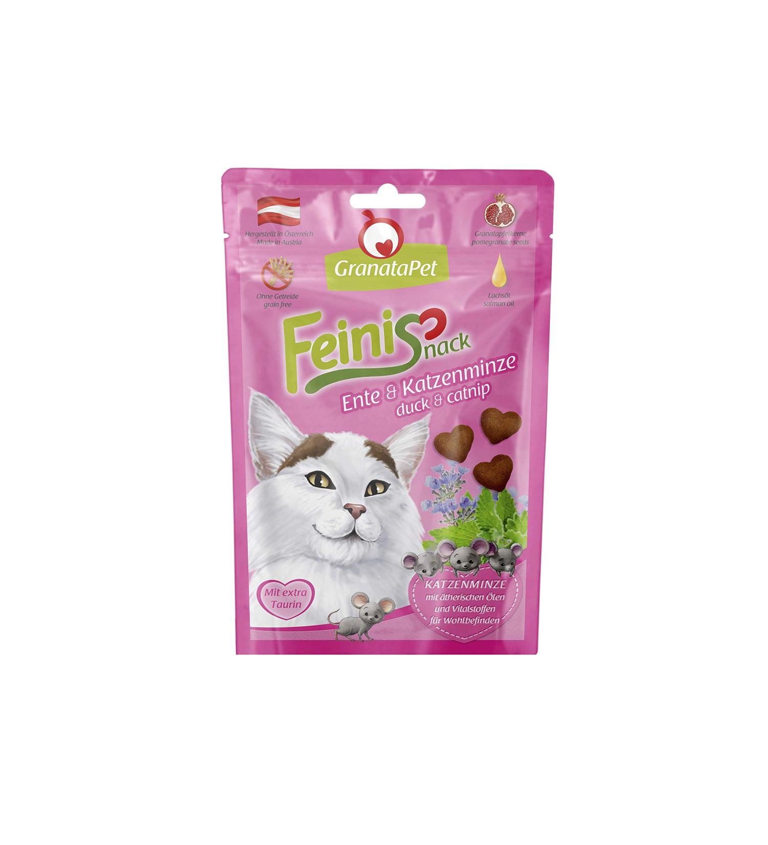 Granatapet Feinisnack Duck & Catnip Treats for Cats - Grain-Free No Sugar Additives Digestible Snack 6 x 50g - Perfect Reward for Playful Cats - Buy Online on SooperMarket.com