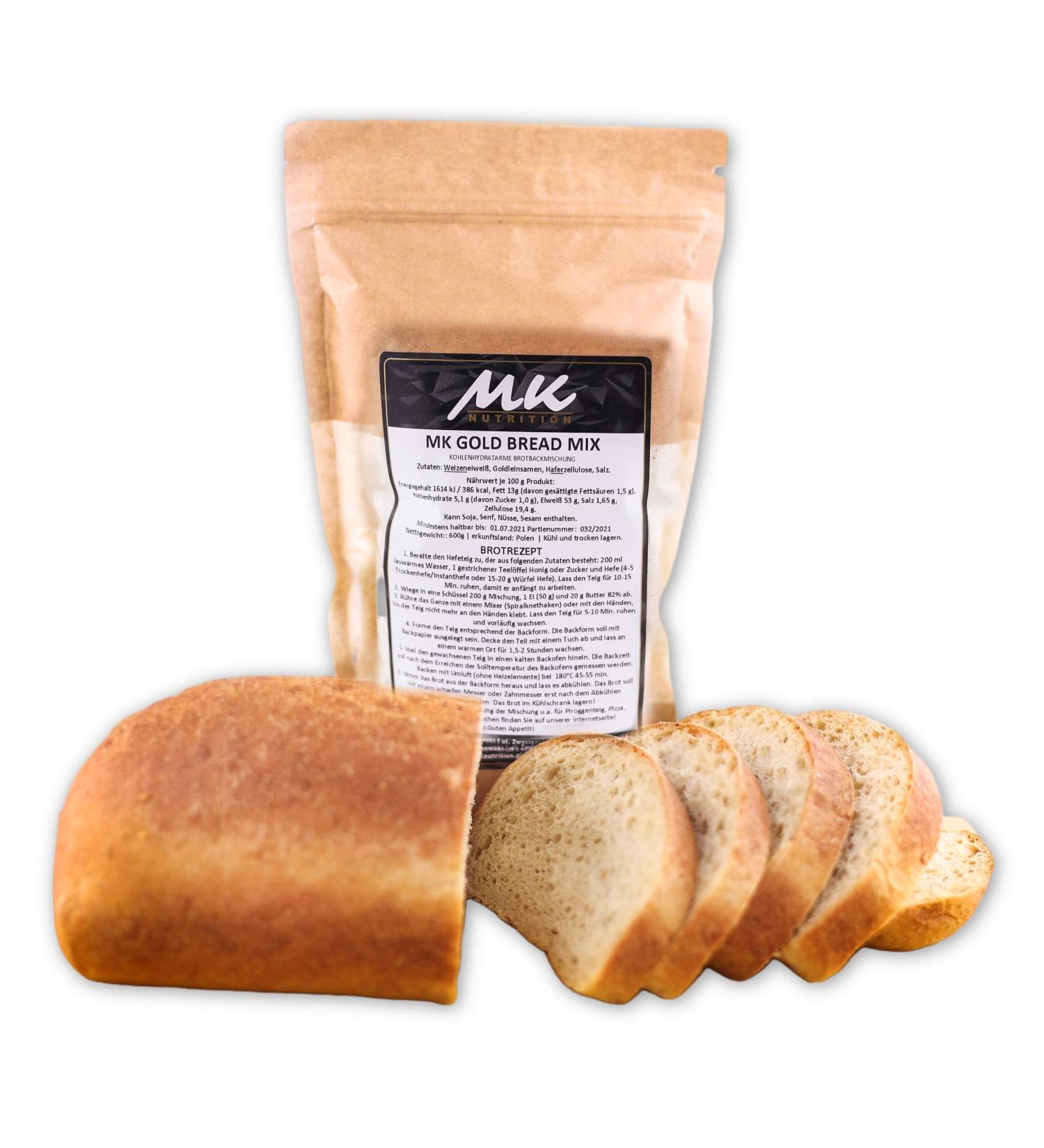 Keto Bread Baking Mix - Low Carb Protein Bread | 3.9g Carbs 29g Protein | MK Gold - 600g for 3 Low-Carb Loaves | Ideal for Keto Diabetic & Low-Carb Diets - Buy Online on SooperMarket.com