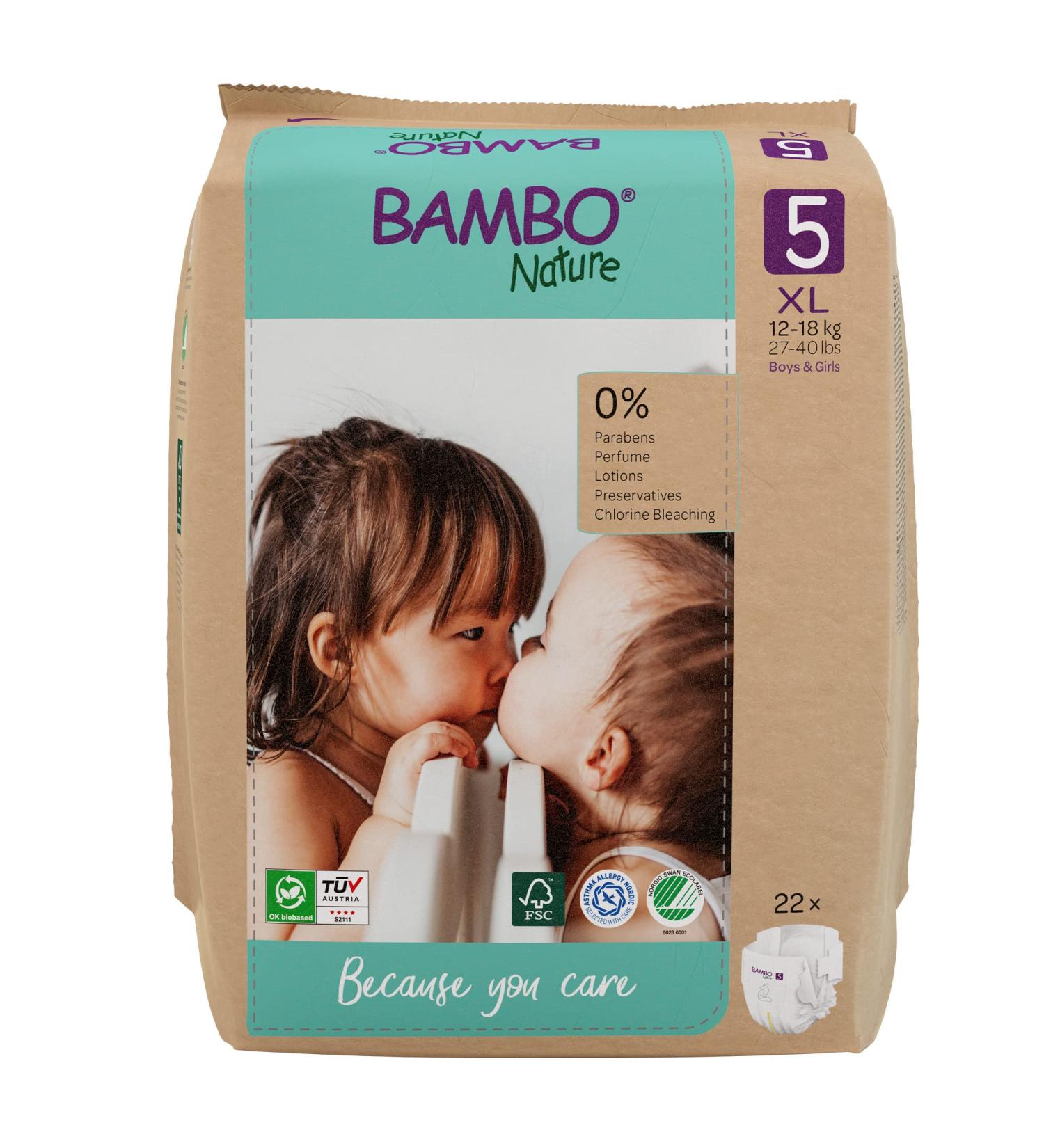 Bambo Nature Size 5 Junior Eco Nappies - 22PK | Enhanced Leakage Protection | Sustainable & Eco-Friendly - Buy Online on SooperMarket.com