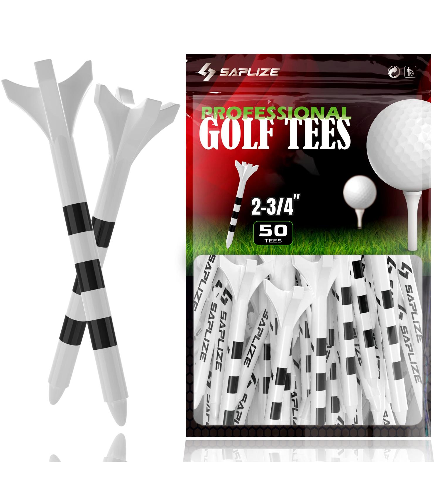 SAPLIZE Plastic Golf Tees Pack of 50 - Reducing Friction & Side Spin - 2-3/4 inch 4 Prong Tees - Buy Online on SooperMarket.com