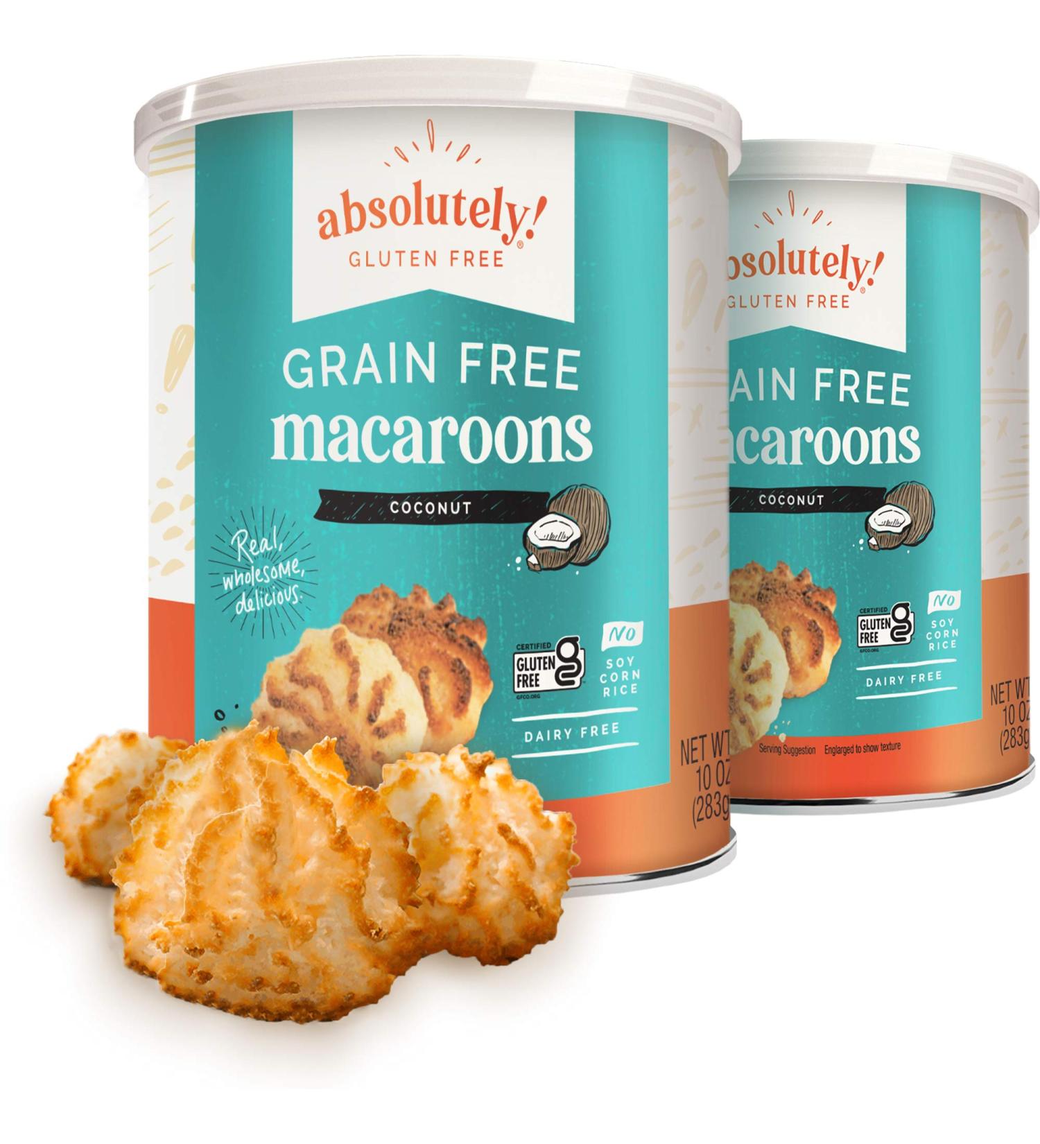 Absolutely Gluten Free Coconut Macaroons 10 oz (2-pack) - Grain, Dairy, and Soy Free - Buy Online on SooperMarket.com