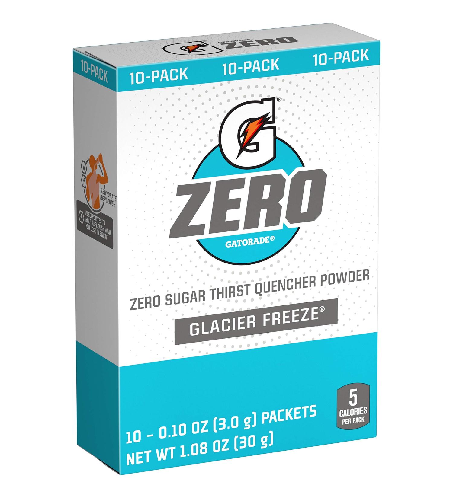Gatorade G Zero Powder Packets Glacier Freeze 0.10oz (Pack of 10) - Sports Drink - Buy Online on SooperMarket.com