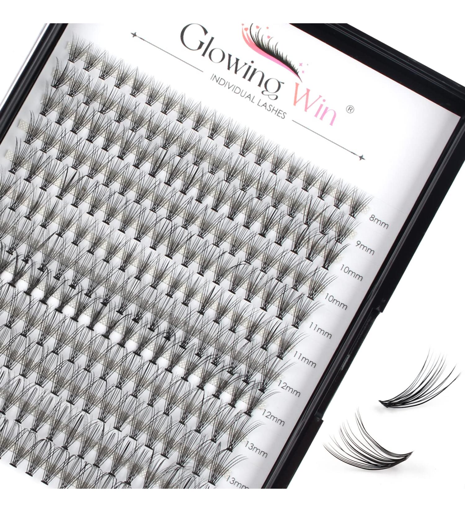 Glowing Win Cluster Eyelash Extensions - 228 PCs Natural Individual False Lashes (0.07C 20D 8-15mm) for DIY Perfect Look - Buy Online on SooperMarket.com