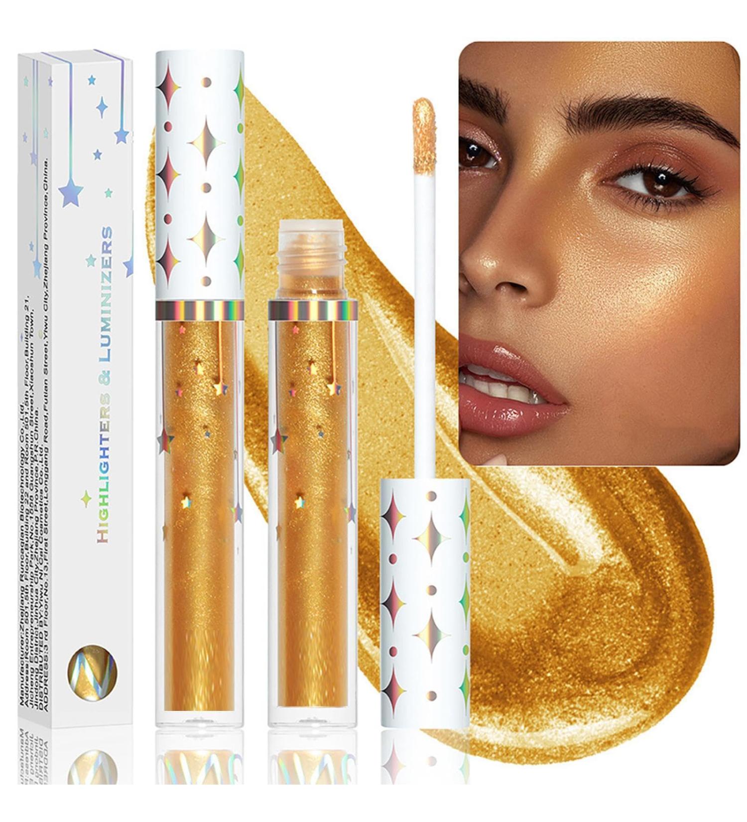 Liquid Highlighter for Face Liquid Highlighter Makeup Stick | Glow Enhancer Illumination Glow Drops Waterproof Liquid Highlighter Drops Long Lasting For Face 02# 1 count (Pack of 1) - Buy Online on SooperMarket.com