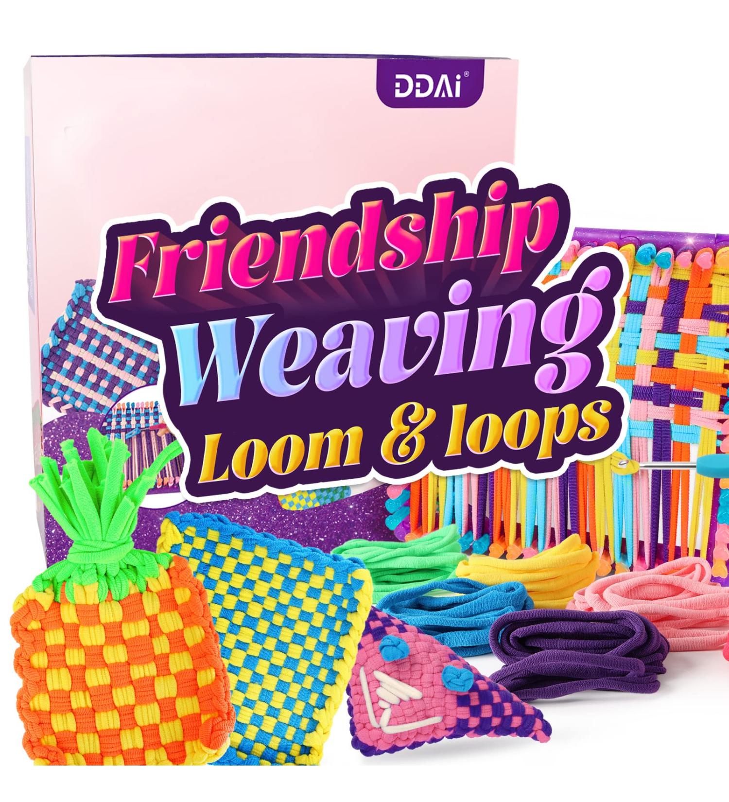 DAI Weaving Loom Kit for Kids and Adults - Potholder Loops Toys - Beginners Knitting Set with Metal Crochet Hooks - Ages 6-12 - Buy Online on SooperMarket.com
