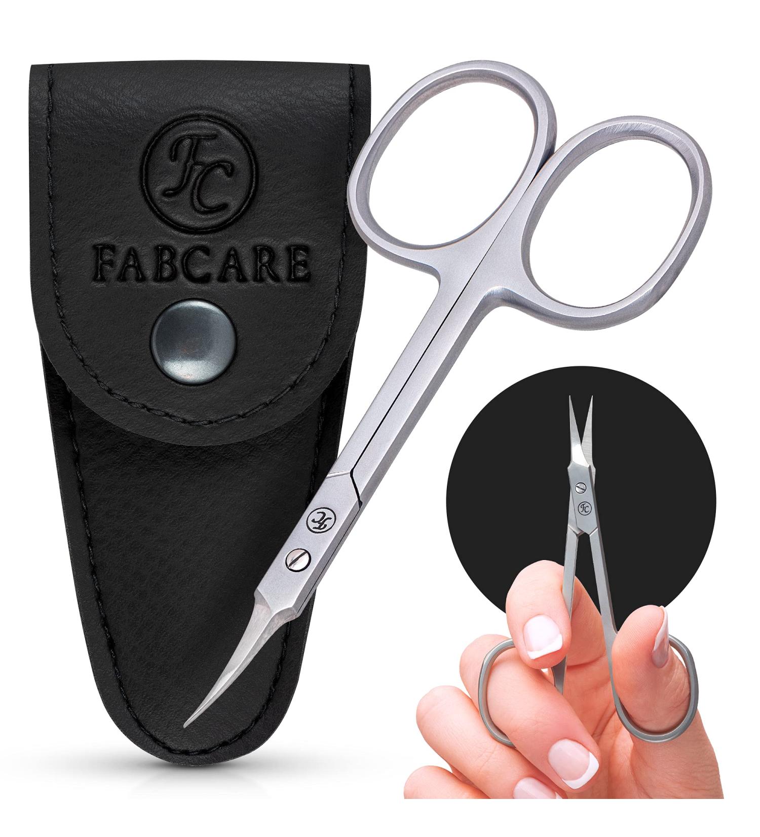 Fabcare Professional Nail Scissors Set | Extra Sharp Micro-Teeth Design for Fingernails & Toenails | Curved Edge with Case & Ebook - Ideal for Left-Handed Users - Buy Online on SooperMarket.com