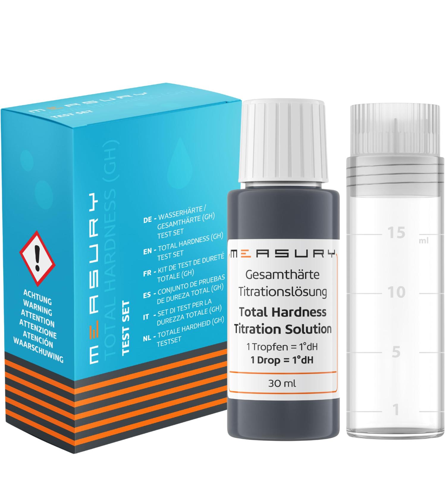 Measure Water Hardness - Measurys German Test Kit with 30ml Titration Solution for 550+ Measurements - Buy Online on SooperMarket.com