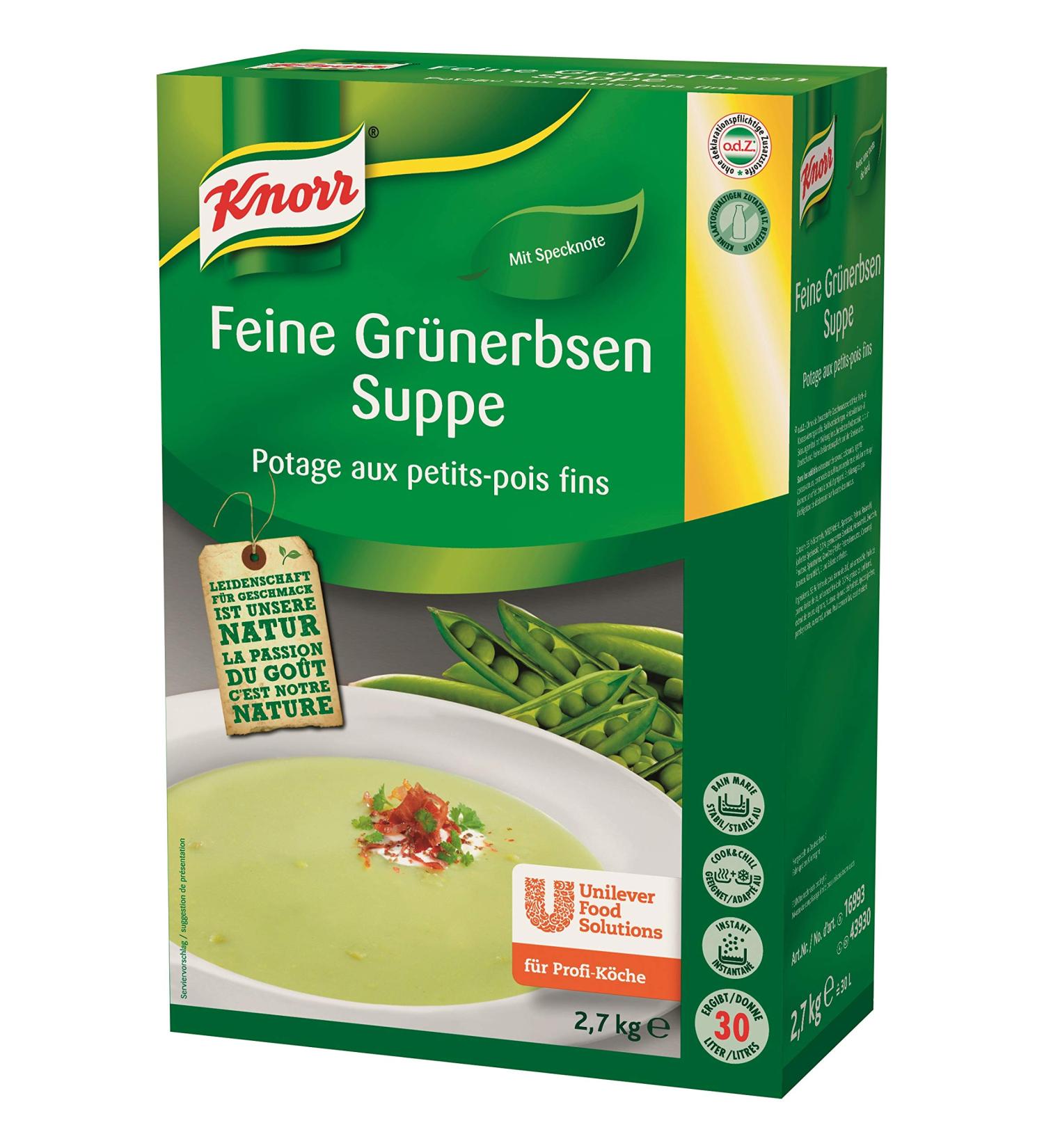 Buy Knorr Fine Green Pea Soup Dry Mix - Authentic Pea Flavor with Bacon Note - 2.7 kg Pack for International Shipping - Buy Online on SooperMarket.com