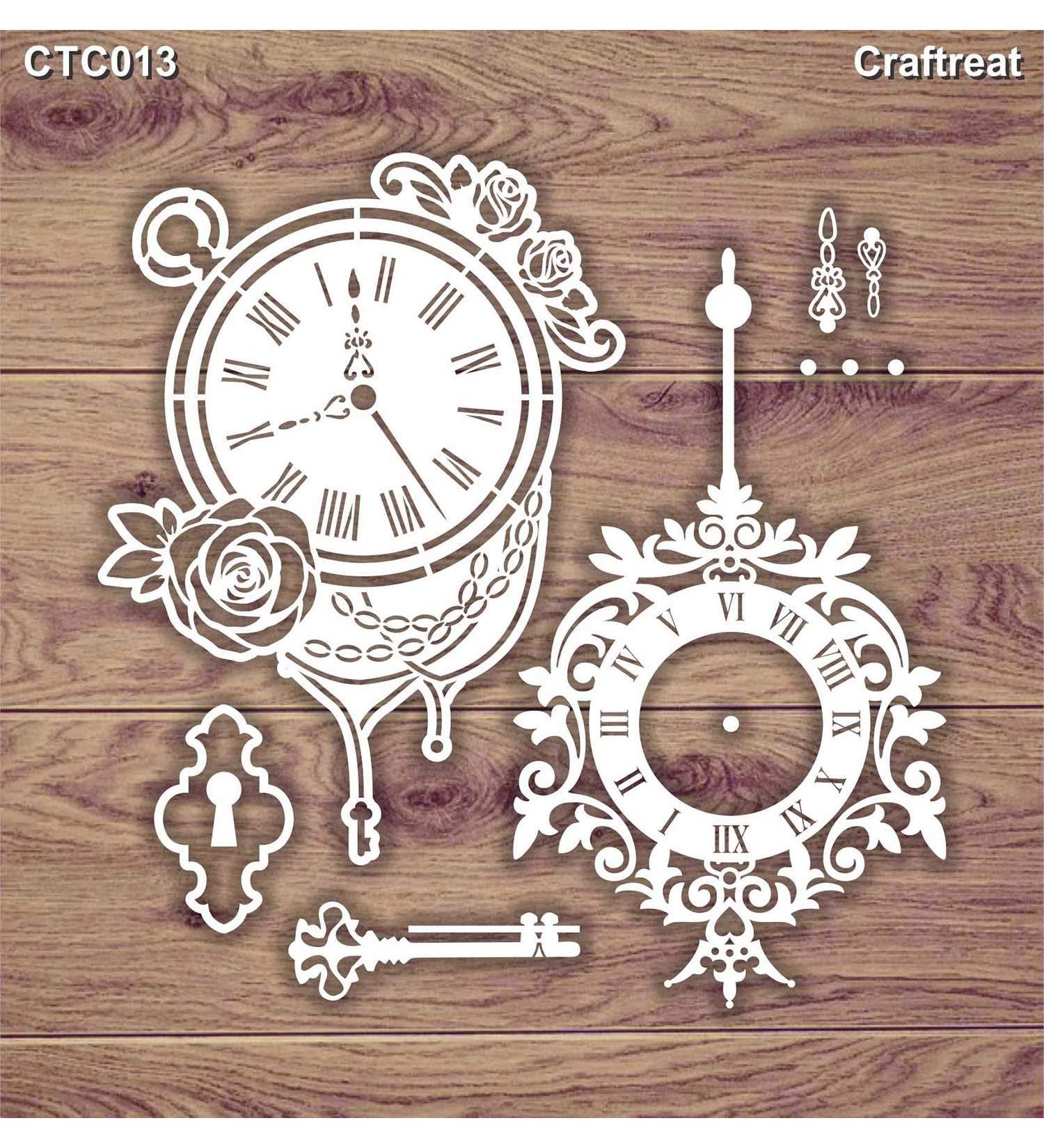 CrafTreat Clock Embellishments - Clock & Pocketwatch Design - 5.5X6 Inches - Chipboard Clock Face for Card Making and Scrapbooking - Buy Online on SooperMarket.com