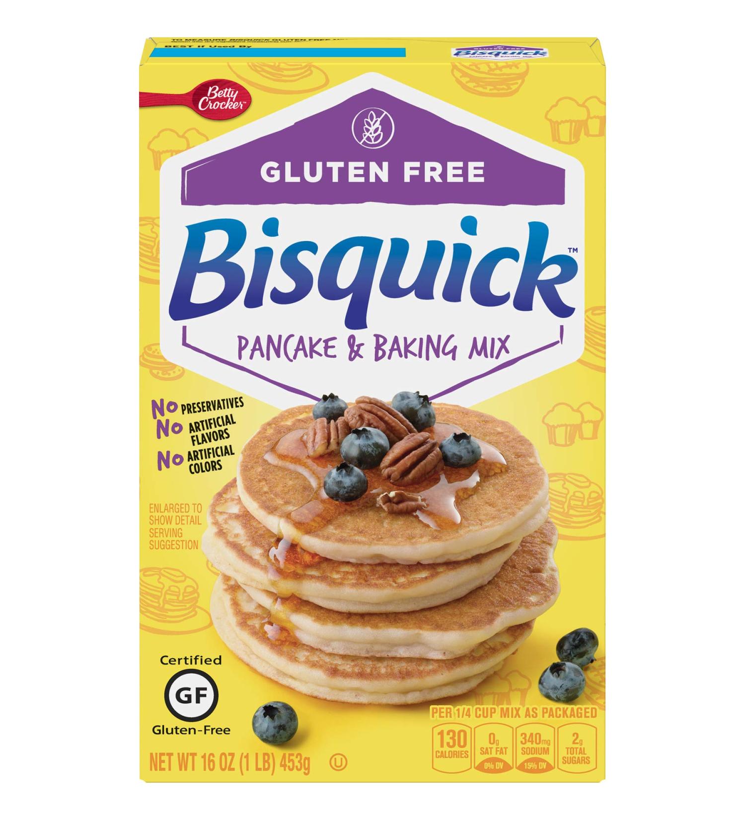 Betty Crocker Bisquick Gluten Free Pancake & Waffle Mix - 16 oz Box, 1 Pound - Buy Online on SooperMarket.com