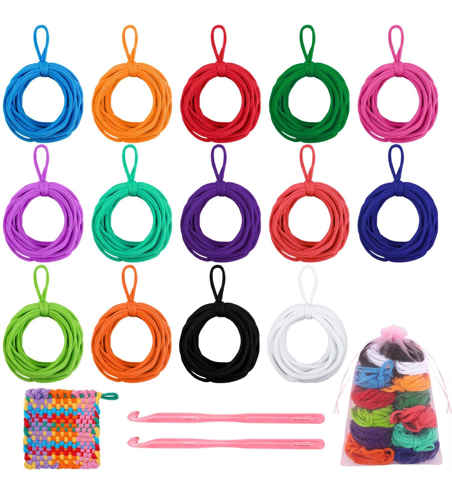 Aodaer 288 Pieces Loom Potholder Loops | Elastic Weaving Craft Refill Kit | Multiple Colors for DIY Crafts | Compatible with 7 Inch Loom - Buy Online on SooperMarket.com