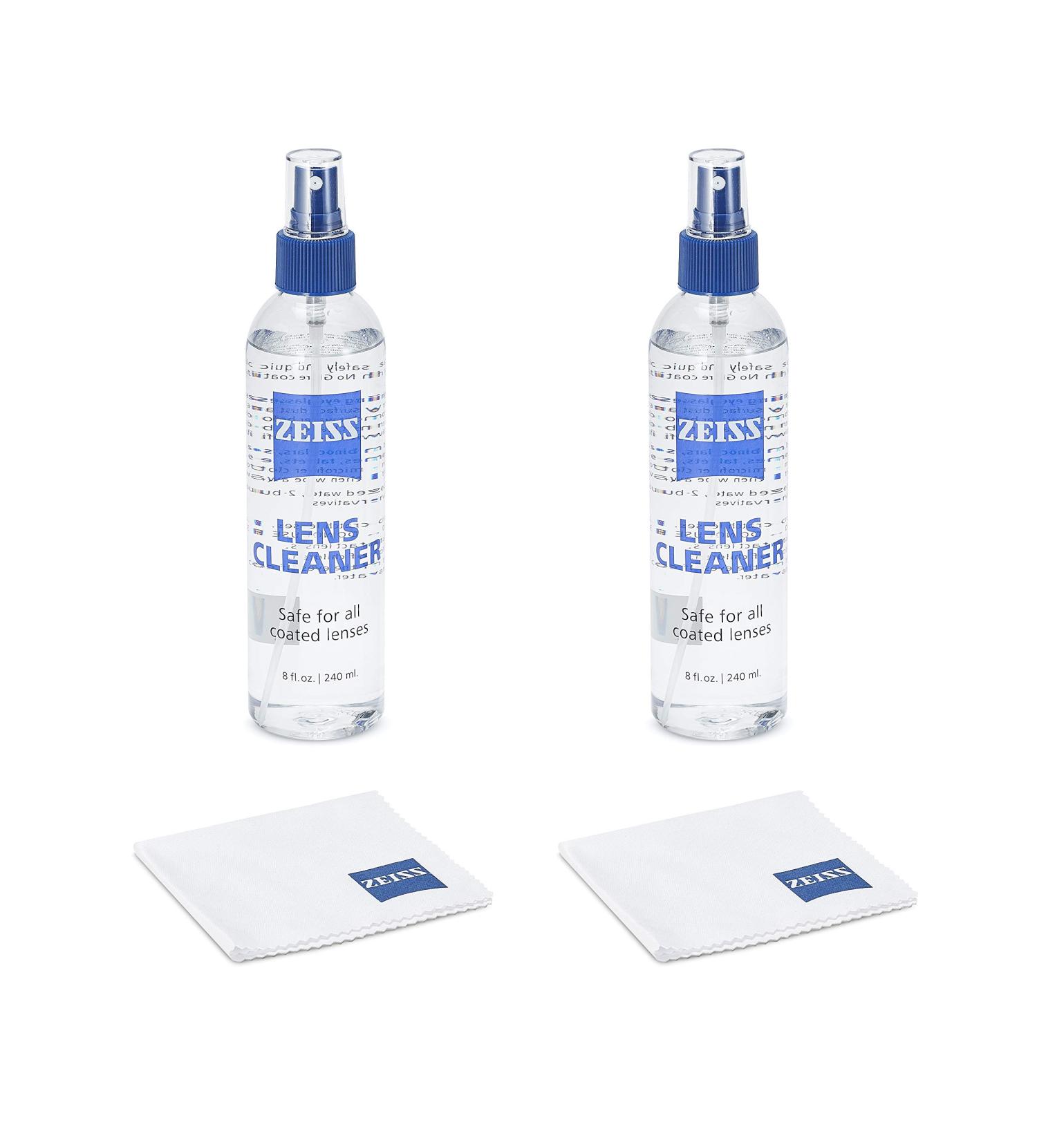 Zeiss Lens Cleaner Spray 8oz + 4 Microfiber Cloths | 4 Pack for Glasses, Camera, Laptops, Cellphones - Buy Online on SooperMarket.com