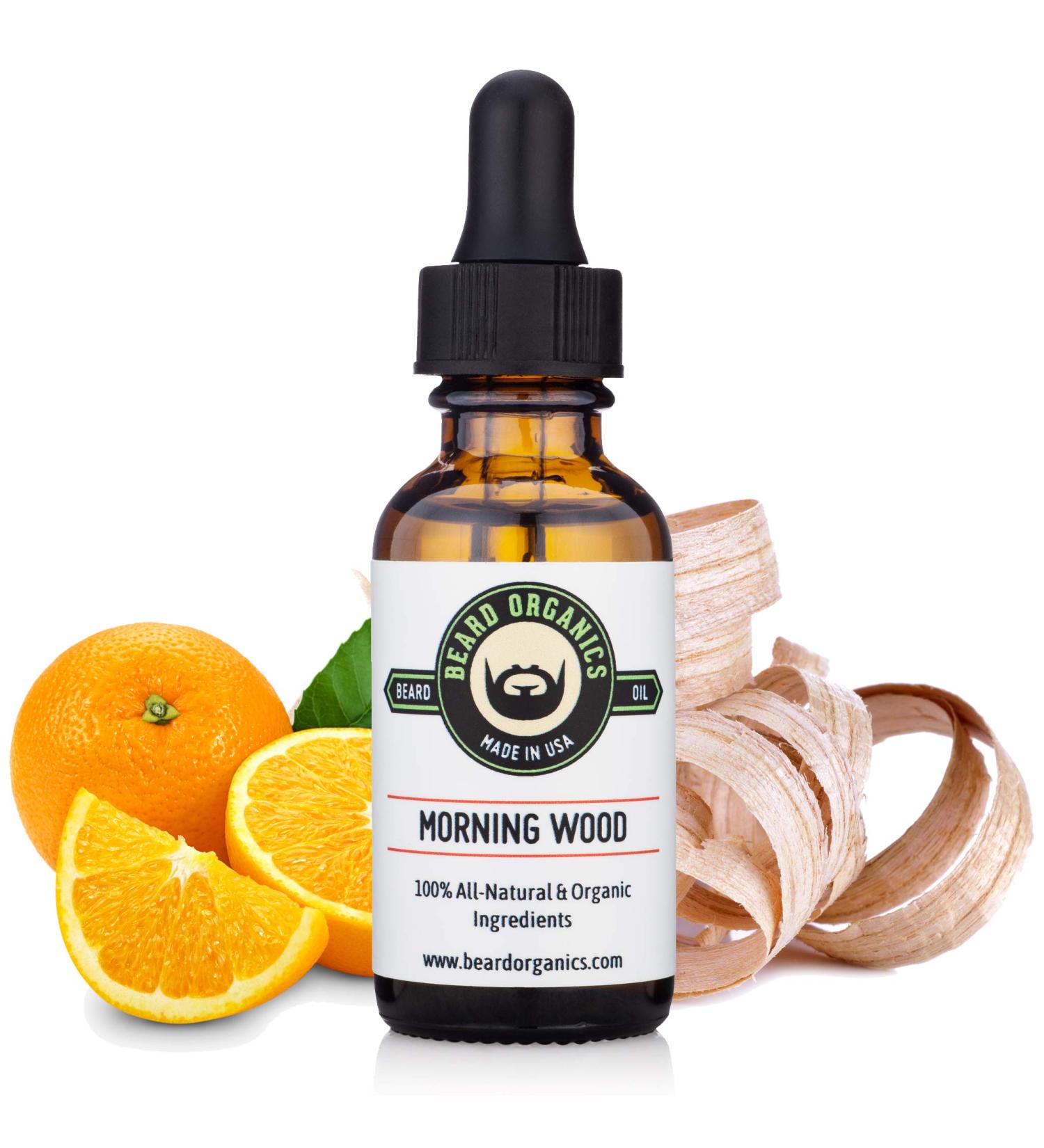 Beard Organics Morning Wood Beard Oil - Cedarwood & Orange | Premium Grooming for Men - Buy Online on SooperMarket.com