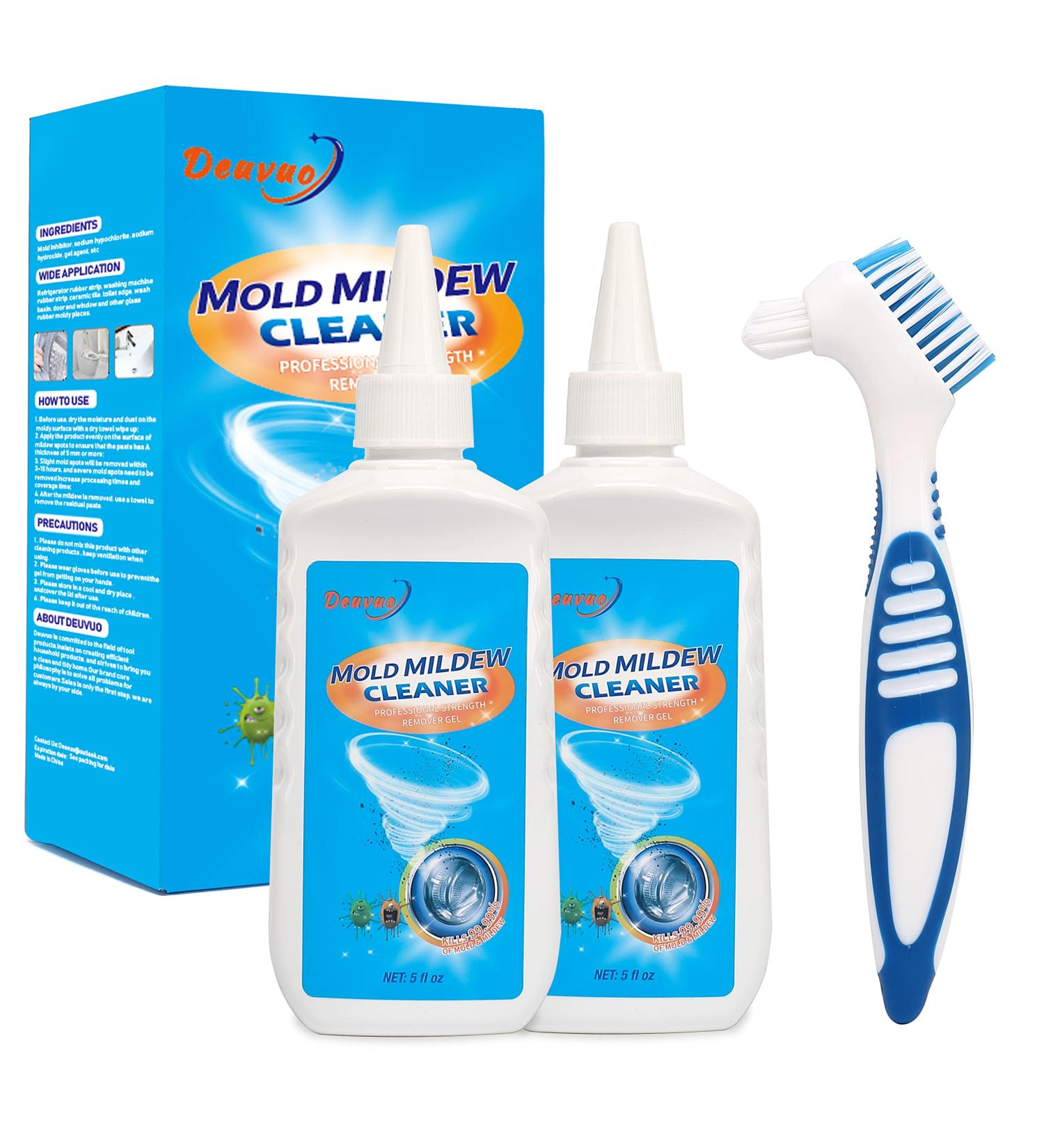 Deuvuo Mould Remover Gel UK 280g 2 Pack Mold And Mildew Remover Gel With Brush For Washing Machine Mould Extreme Gel For Bathroom Painted Walls Tiles Ceiling Window Seals Wood (10 Fl Oz) 140 ml (Pack of 2) - Buy Online on SooperMarket.com