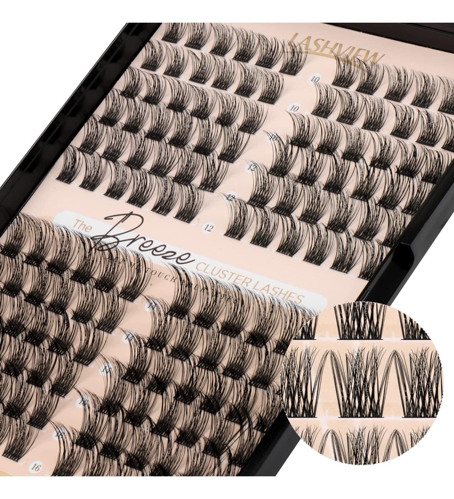 Shop Lashview 144 PCs DIY Cluster Eyelash Extensions - Mega Volume Reusable & Ultra Thin Bands for Soft Volume Look - Buy Online on SooperMarket.com