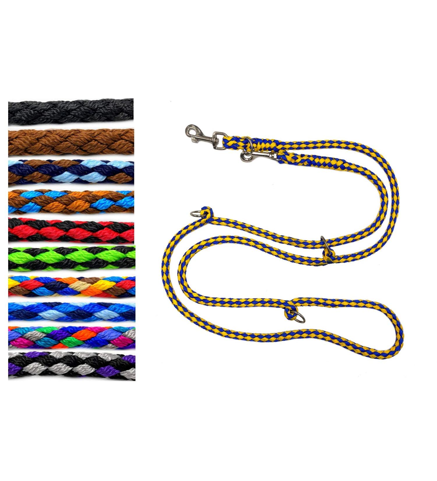 Adjustable Dog Linen for Large Dogs Up to 80 kg - Jumbo 2.40m / 2.80m / 3.50m / 5m Exercise Guide in 17 Fabrics | Blue-Yellow - Buy Online on SooperMarket.com