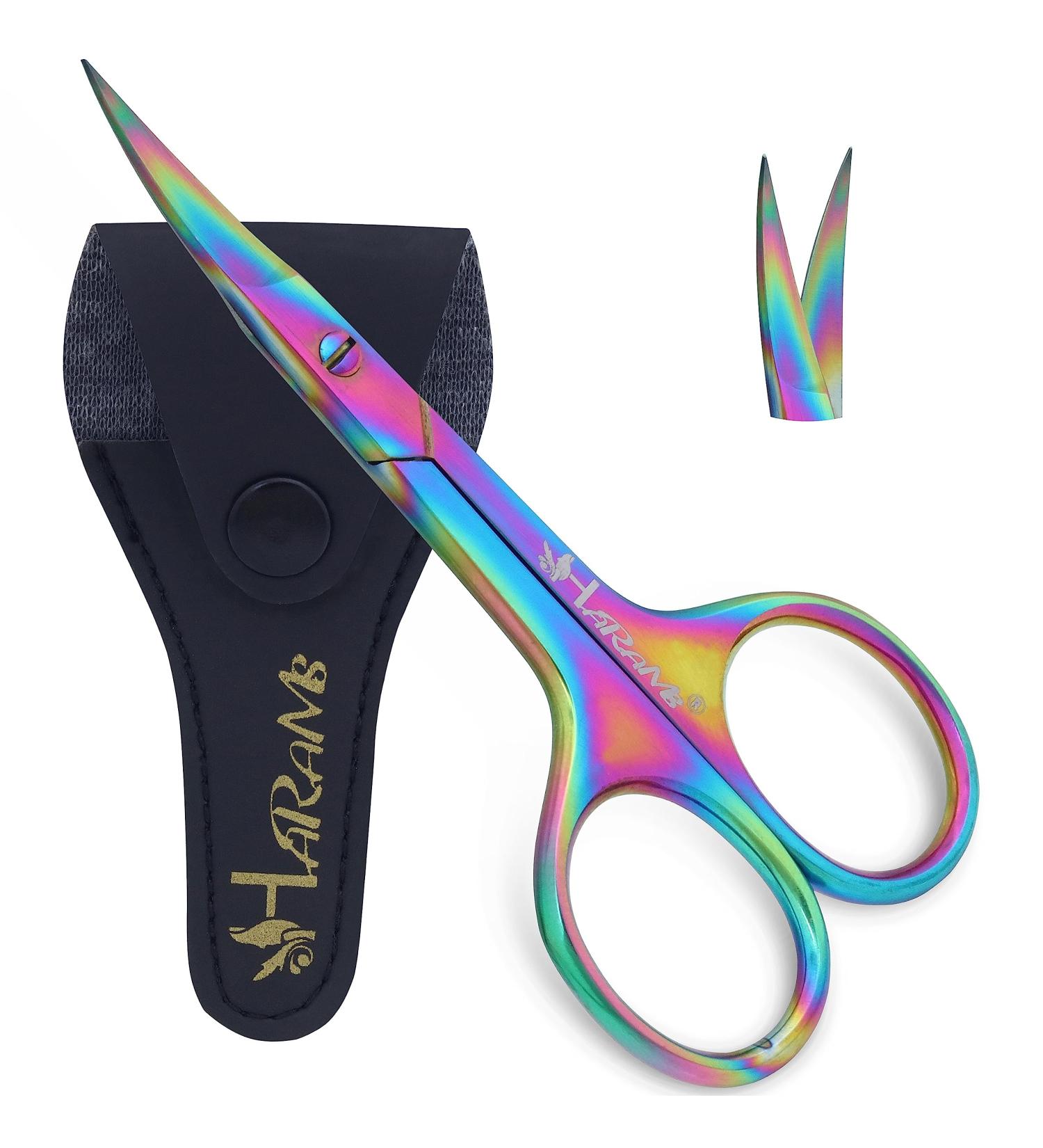 HARAMS Strong Curved Blades Nail Scissors for Beauty & Grooming - Multipurpose Manicure & Pedicure Tool for Cuticles, Toenails, Eyebrows, Eyelashes, Nose, Beard & Mustache Trimming - Buy Online on SooperMarket.com