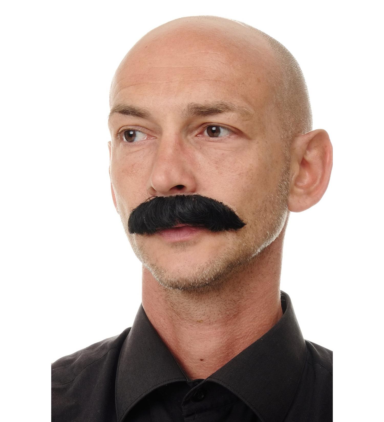 WIG ME UP - MU12-1B Black Human Hair Cowboy Beard & Moustache for Authentic Style | International Shipping Available - Buy Online on SooperMarket.com