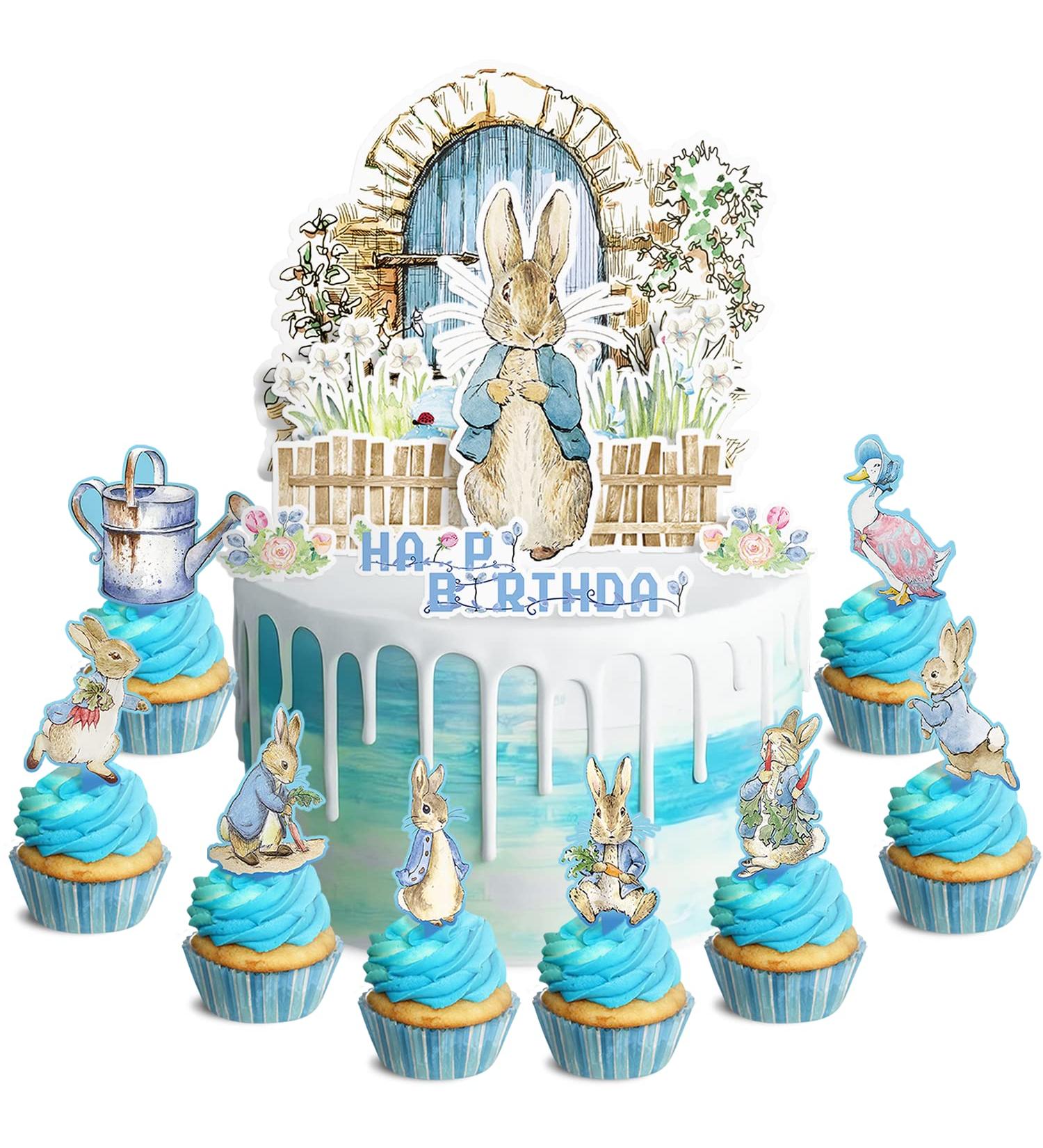 Party Supplies for Peter Rabbit Cake Topper Cupcake Toppers Theme Birthday Supplies Favors 31 counts Flowers Doors - Buy Online on SooperMarket.com