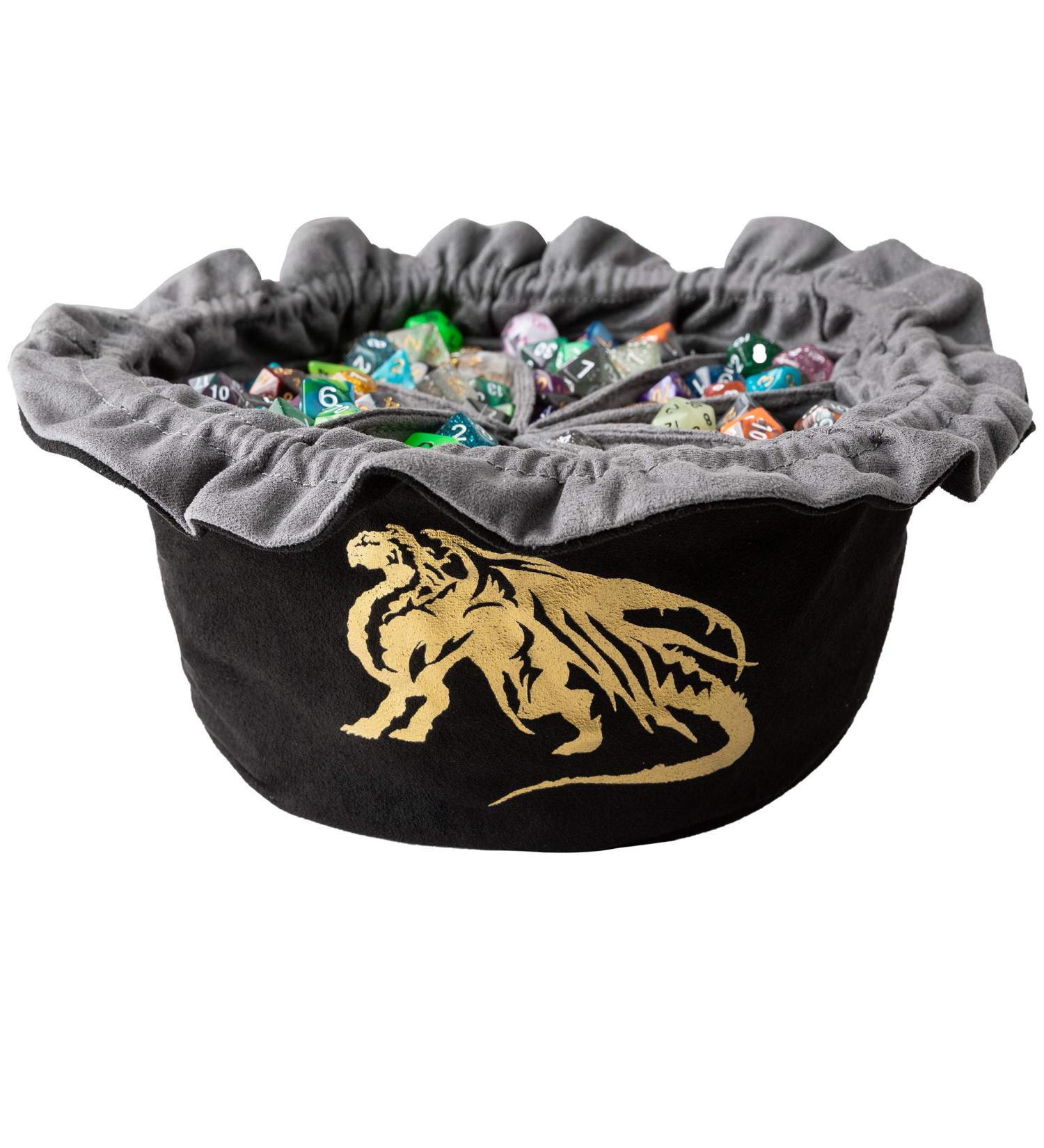 PUGED Large Dragon Drawstring Dice Bag - Black Storage Bag for Over 300 RPG MTG Game Dices - Buy Online on SooperMarket.com