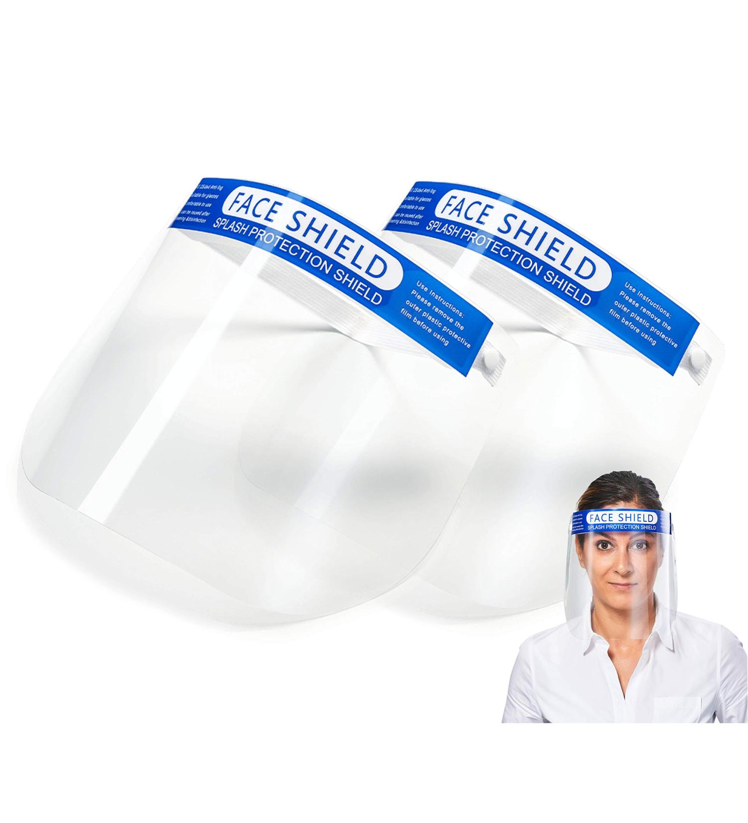 Pack of 2 Anti-Fog Face Shields with Comfortable Padding - Ultimate Spit Protection Visor for Safe Use - Buy Online on SooperMarket.com