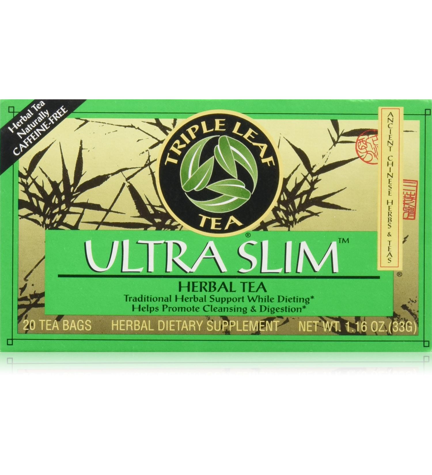 Triple Leaf Tea Ultra Slim Herbal Tea - Caffeine-Free, 20 Bags (1.4 oz) - Weight Management - Buy Online on SooperMarket.com
