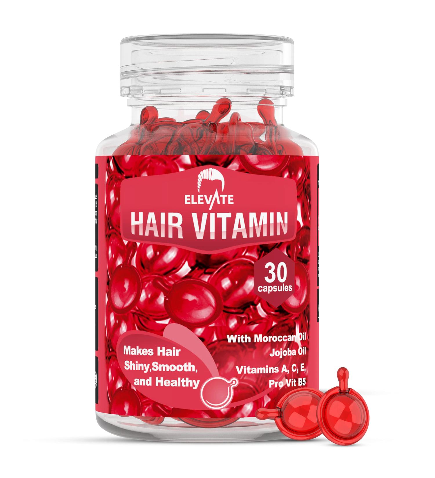 ELEVATE Hair Treatment Serum Oil Capsules - Repair & Moisturize with Argan Jojoba Oils & Vitamins - Smooth, Silky, & Thick Hair - Buy Online on SooperMarket.com