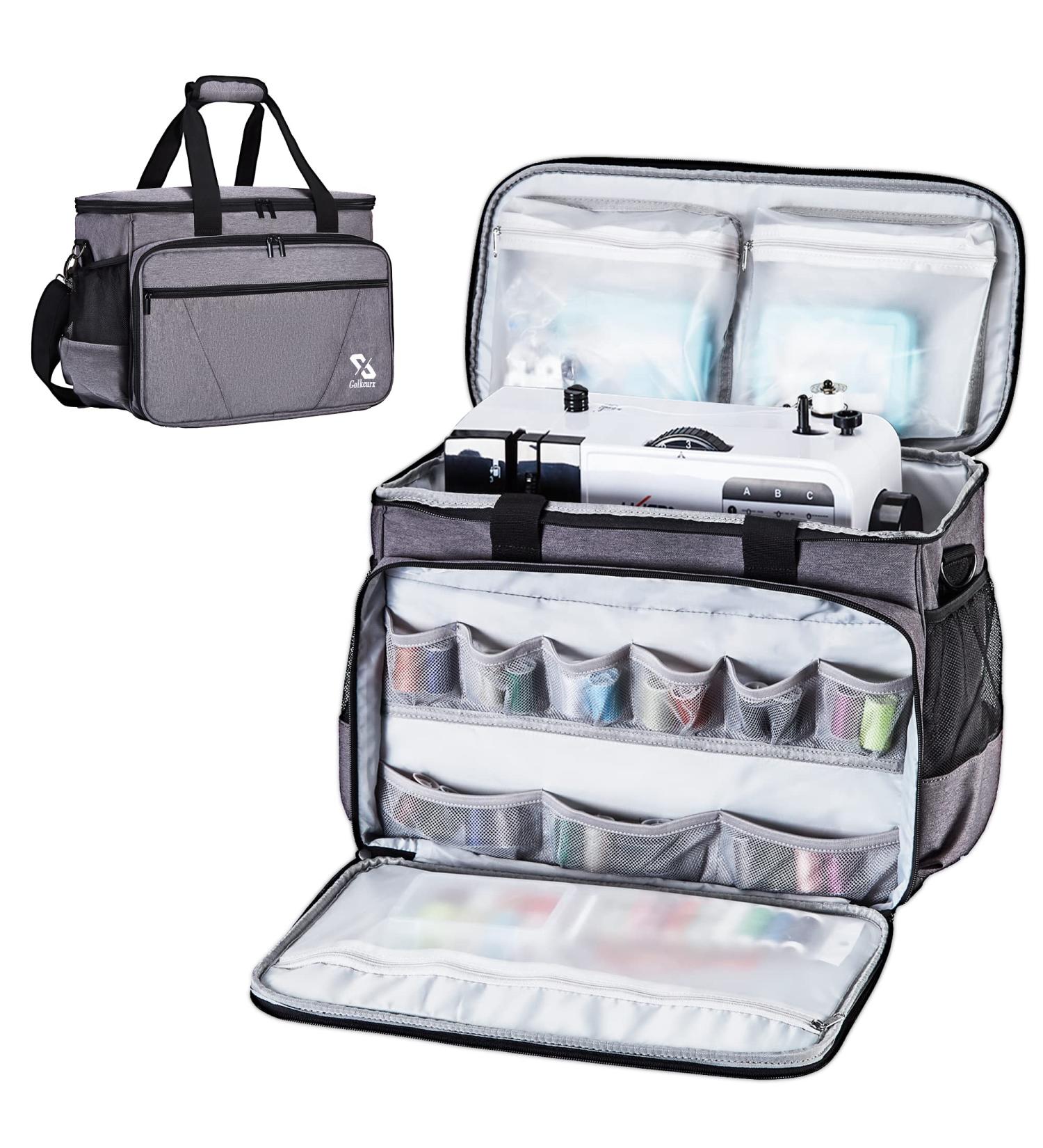 Golkcurx Sewing Machine Case - Removable Padding, Shoulder Strap - Grey - Buy Online on SooperMarket.com
