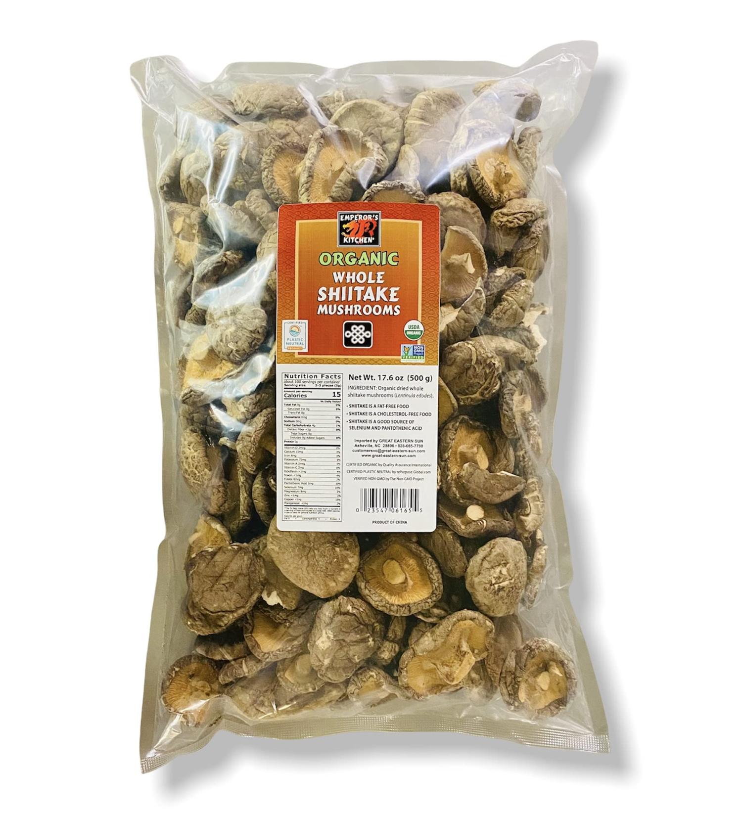 Emperor's Kitchen Organic Whole Shiitake Mushrooms - 17.6oz Bag - Buy Online on SooperMarket.com