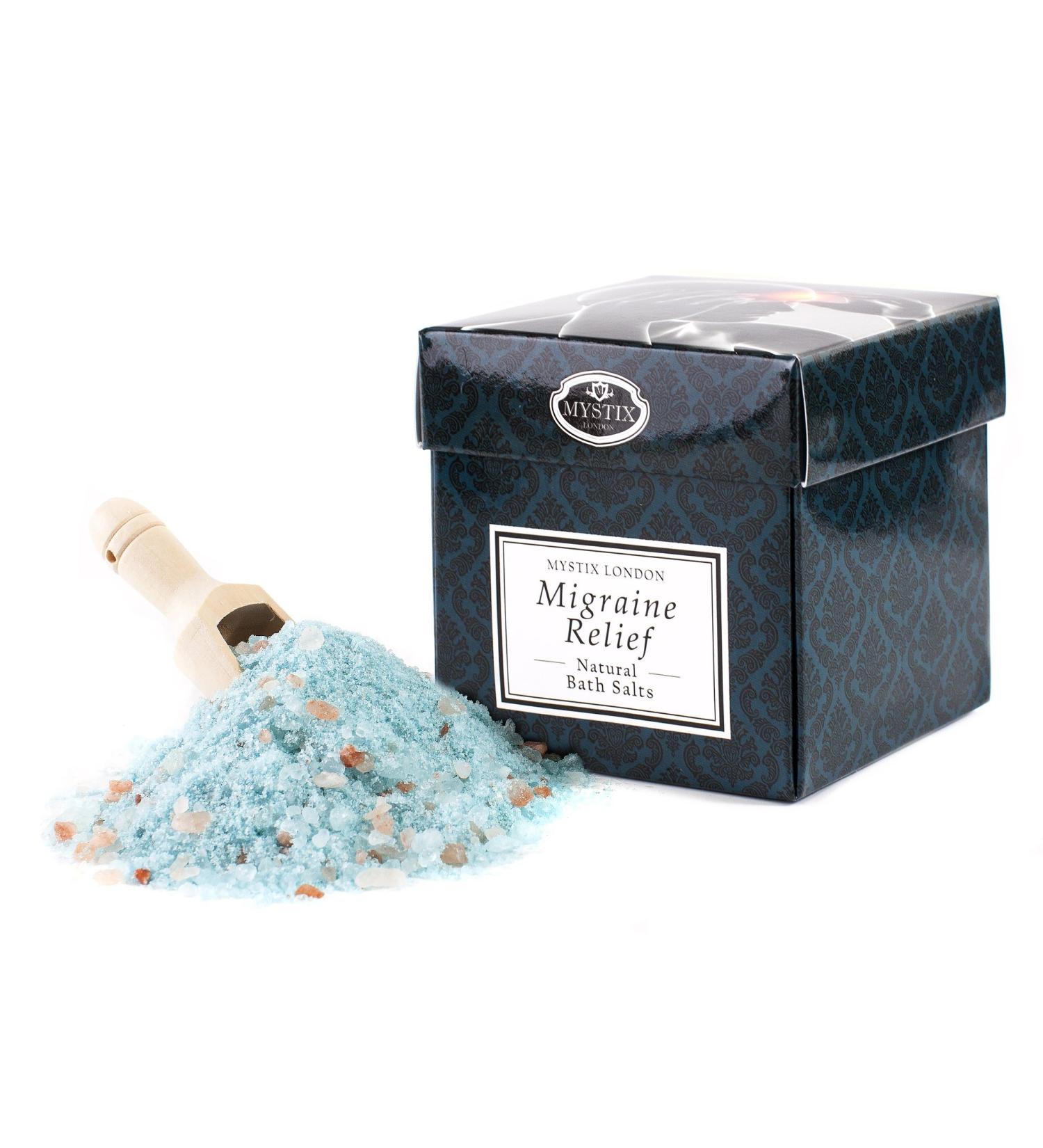 Mystix London Migraine Relief Bath Salts - 350g | Soothing Spa Experience for Pain Relief | International Shipping Available - Buy Online on SooperMarket.com