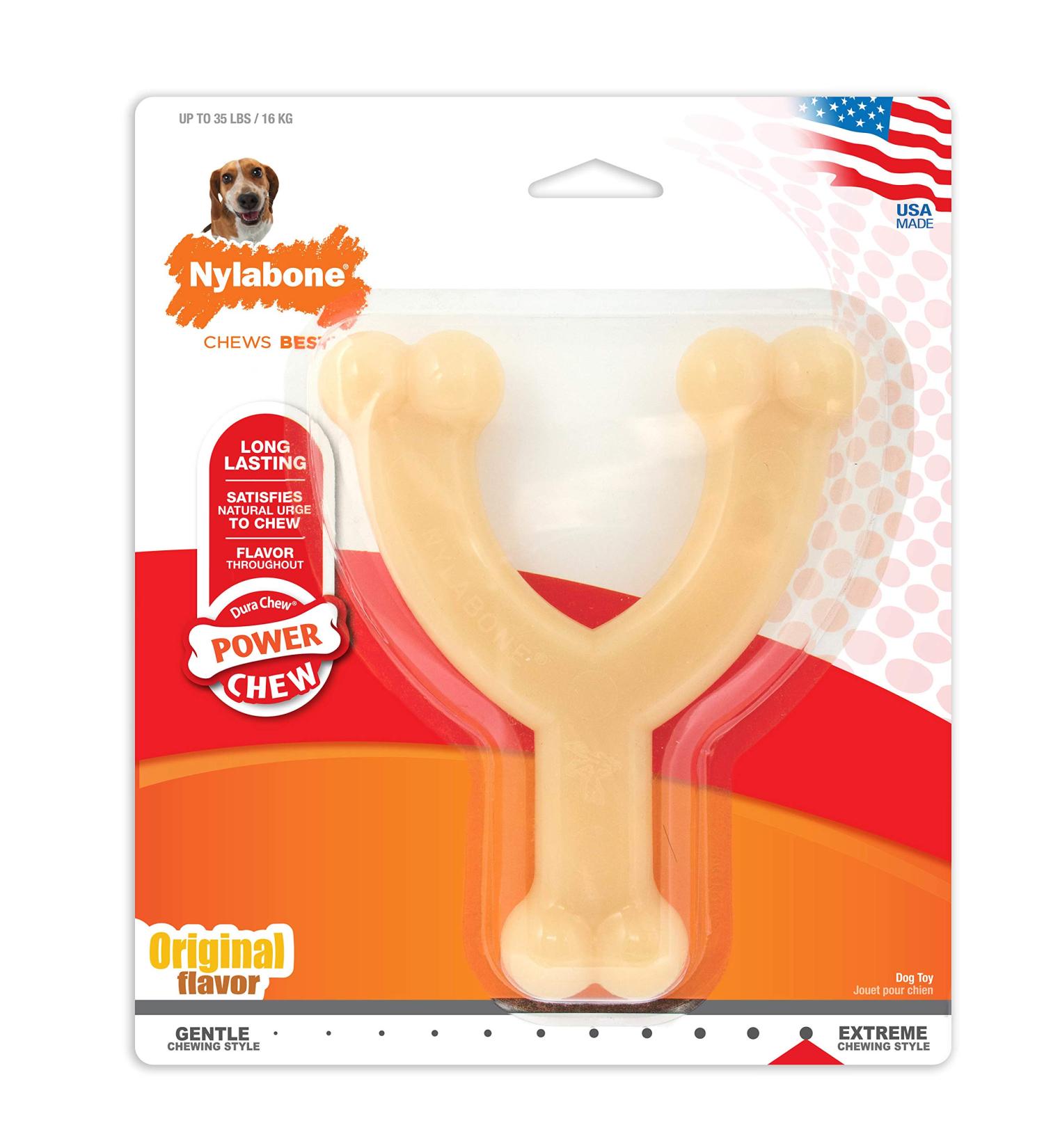 Interpet Nylabone Dura Chew - Y-Shaped Wolf Chewing Bone | Long-Lasting MM Chicken Flavor | International Shipping Available - Buy Online on SooperMarket.com