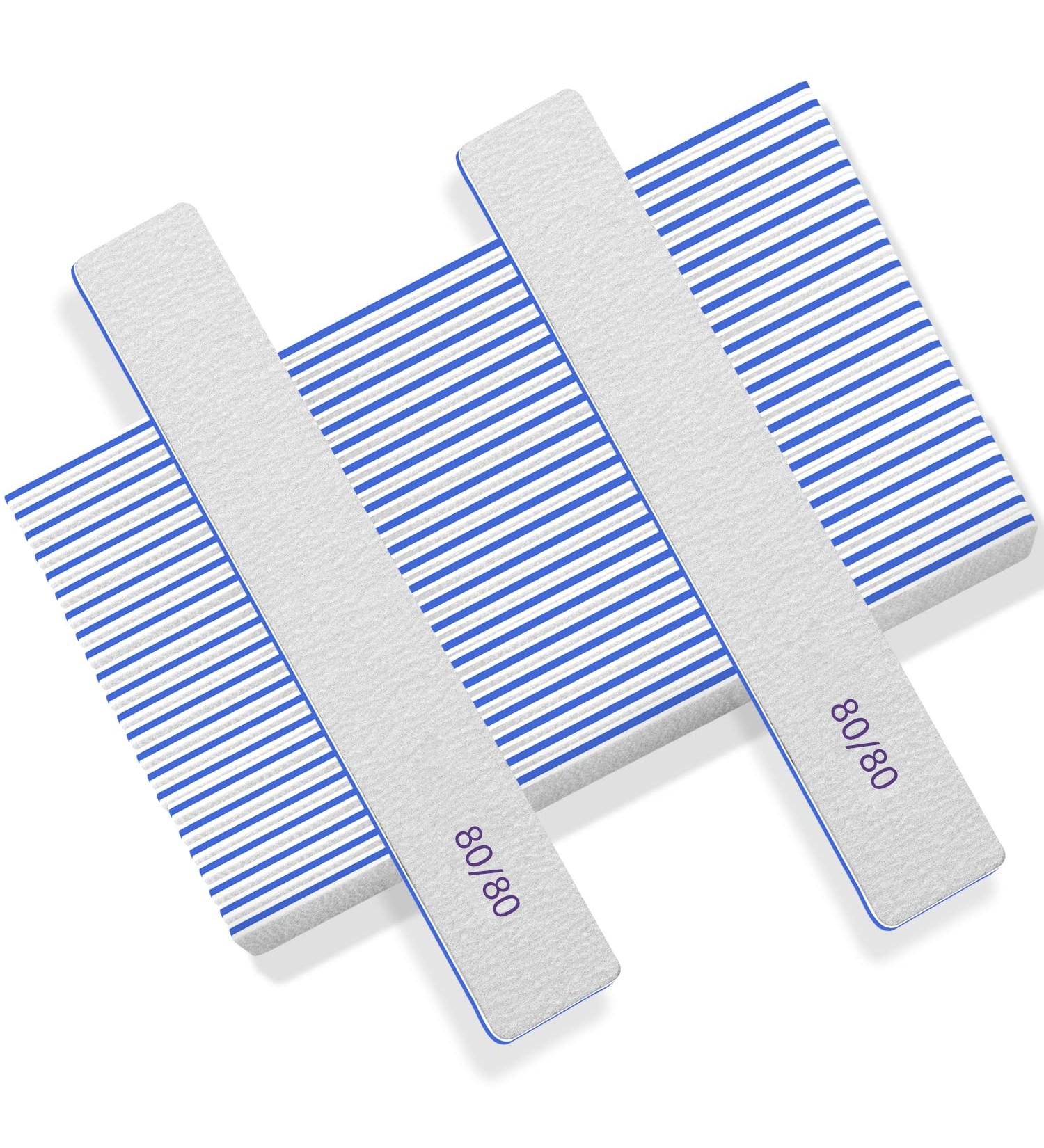 Professional Double Sided Jumbo Zebra Nail File 80/80 Grit - 50pcs | Nail Files for Acrylic, Artificial, and Fake Nails - Buy Online on SooperMarket.com